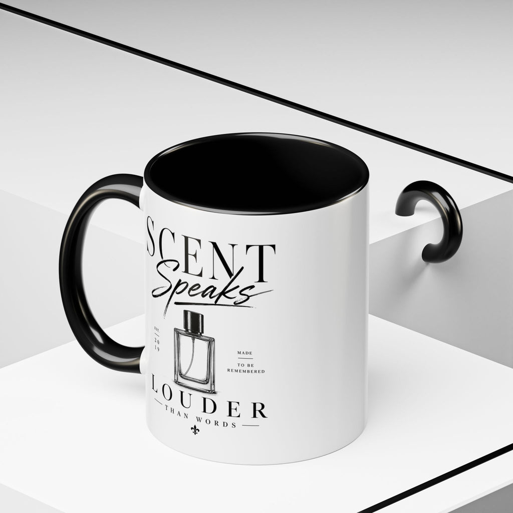 Scent Speaks Coffee Mug — "Scent Speaks Louder Than Words" Accent Mug (11/15oz)
