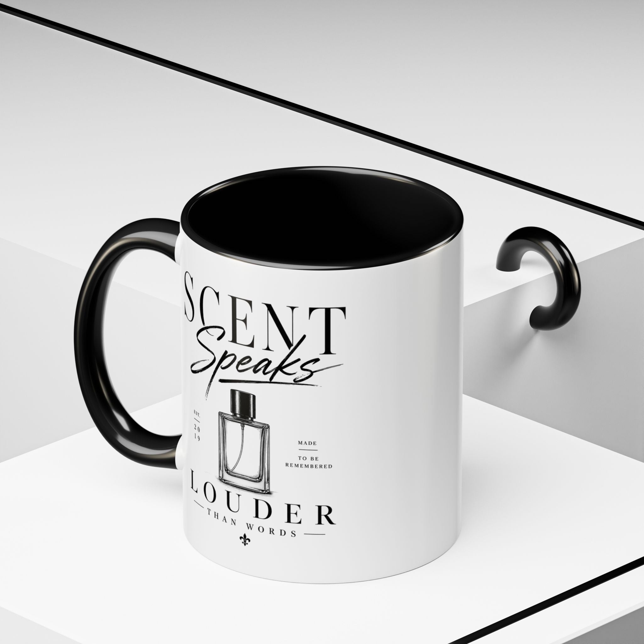 Scent Speaks Coffee Mug — "Scent Speaks Louder Than Words" Accent Mug (11/15oz)