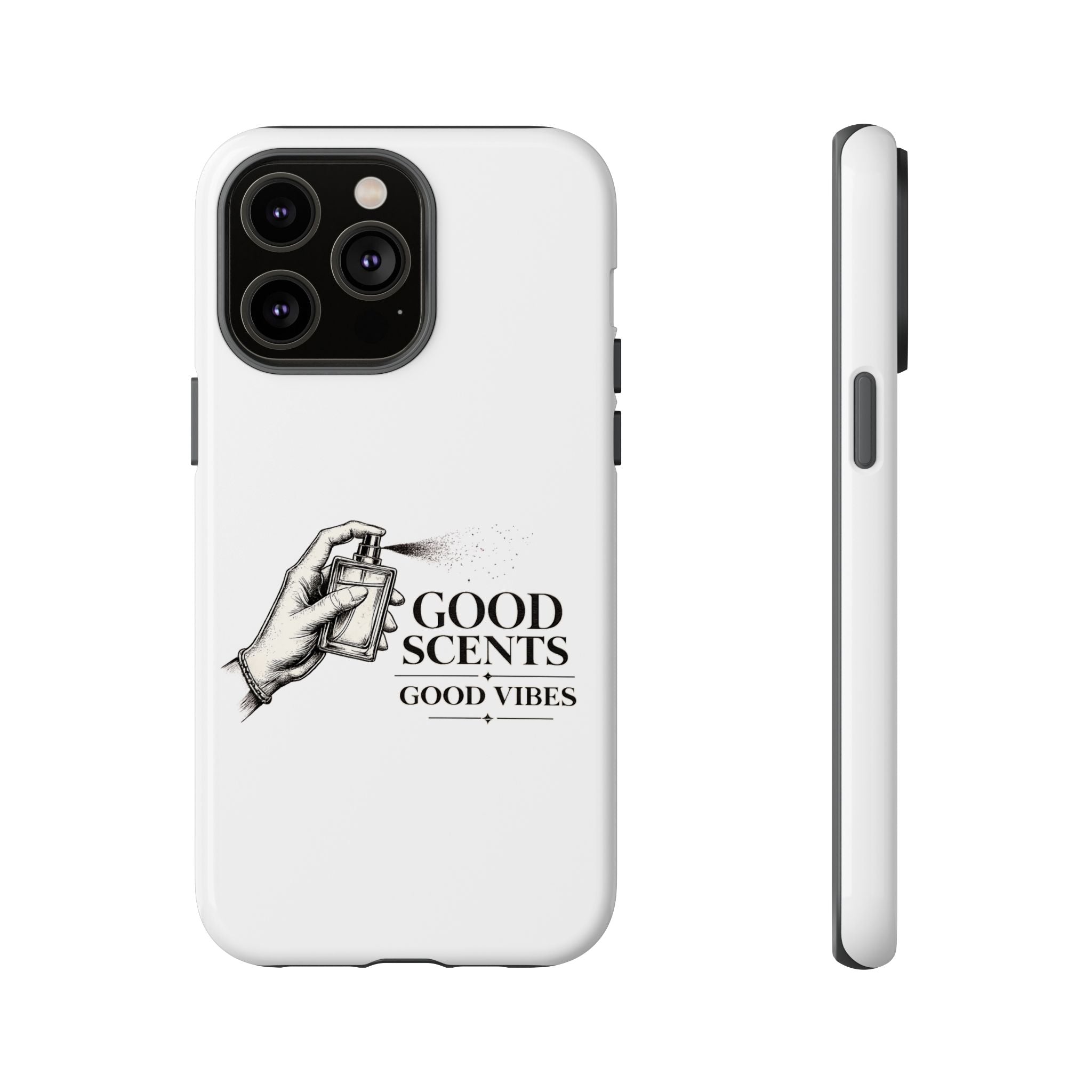 Phone Case - "Good Scents, Good Vibes" Fragrance Bottle Design