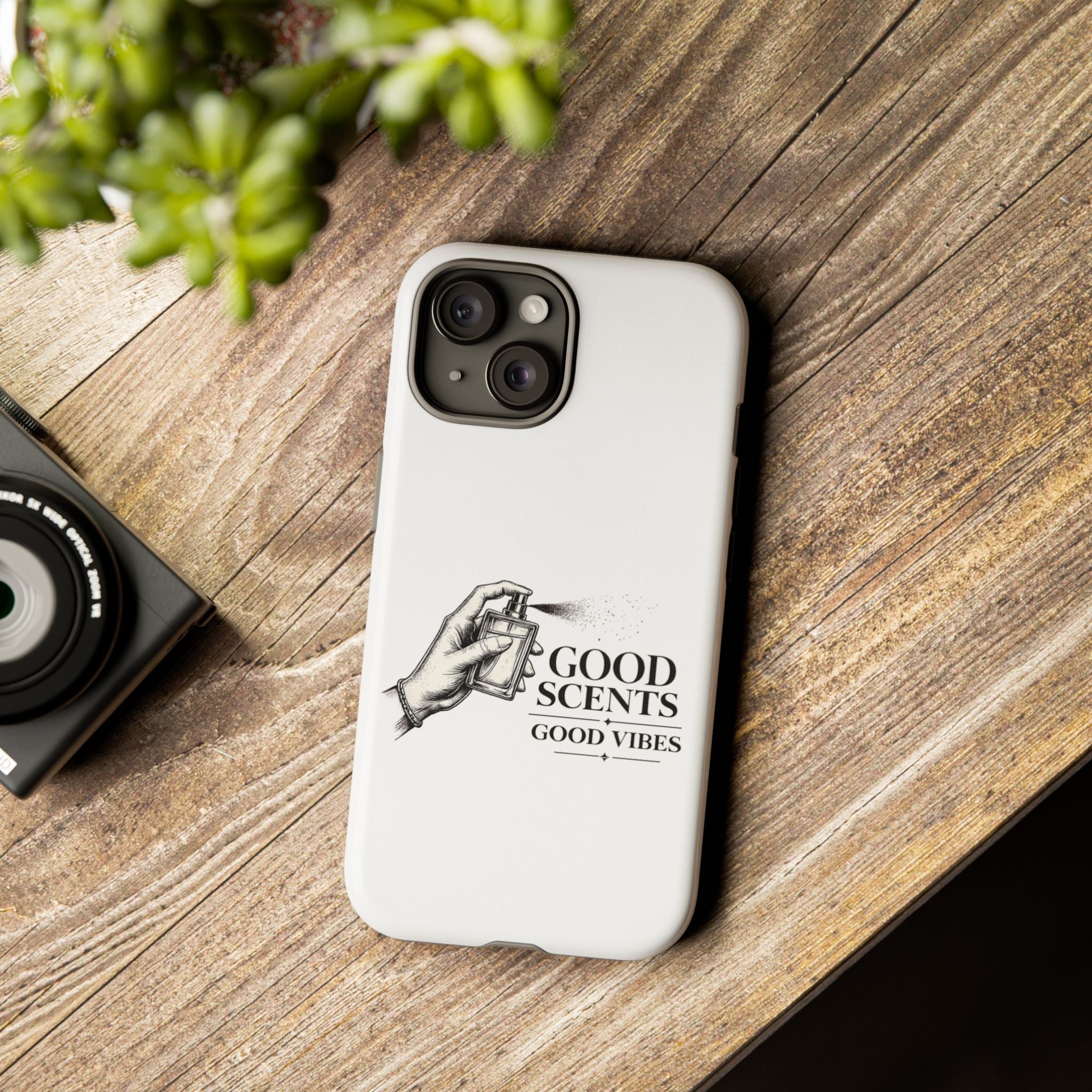 Phone Case - "Good Scents, Good Vibes" Fragrance Bottle Design