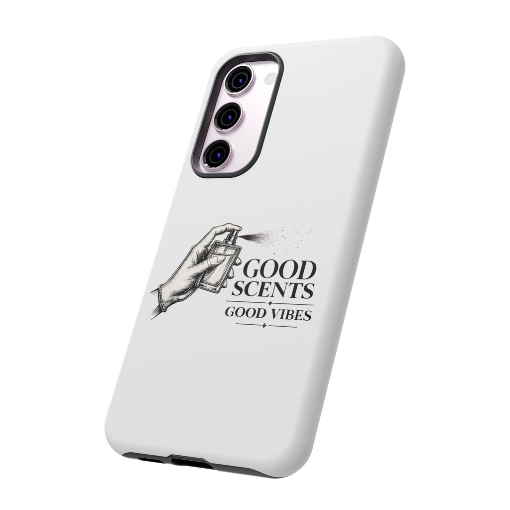 Phone Case - "Good Scents, Good Vibes" Fragrance Bottle Design