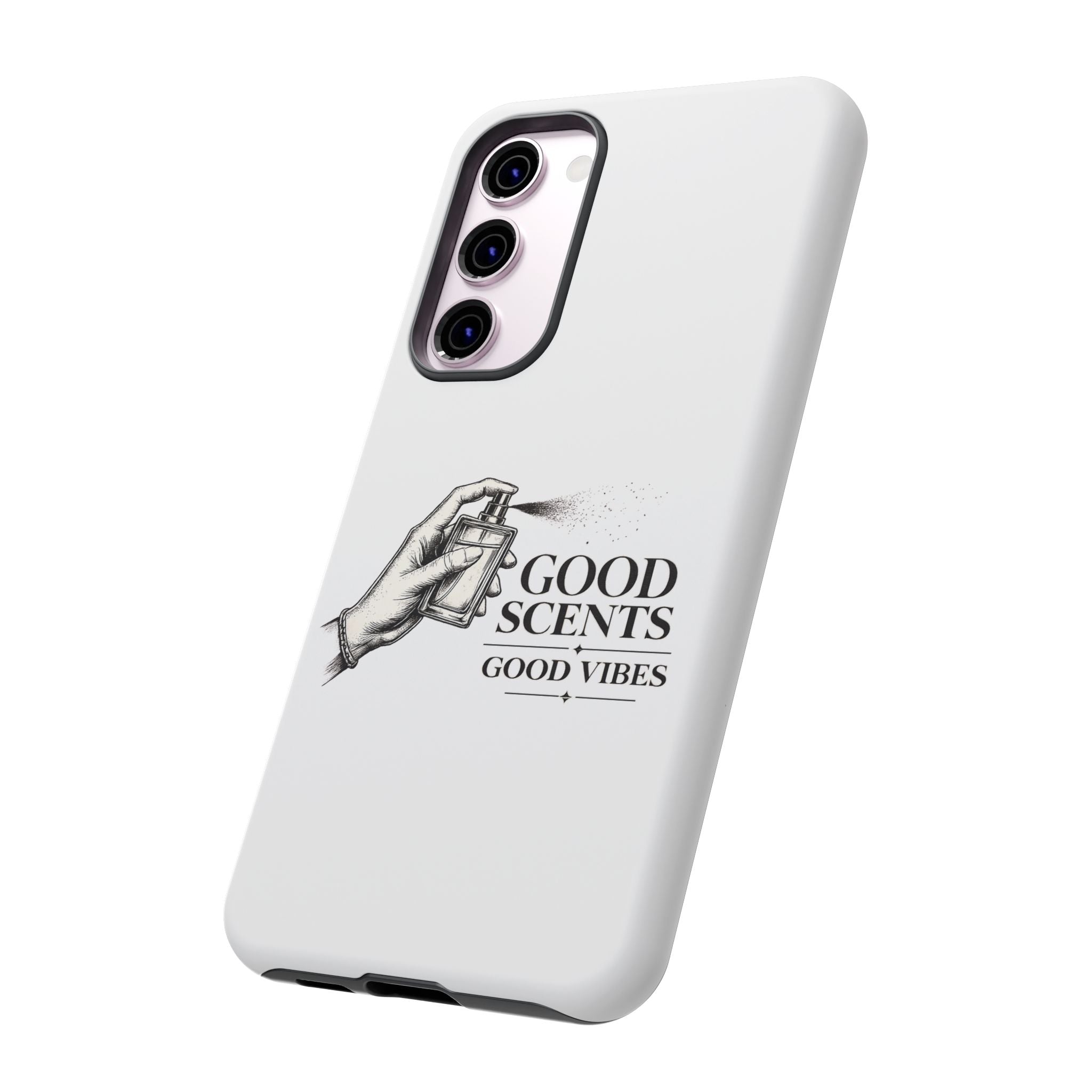 Phone Case - "Good Scents, Good Vibes" Fragrance Bottle Design