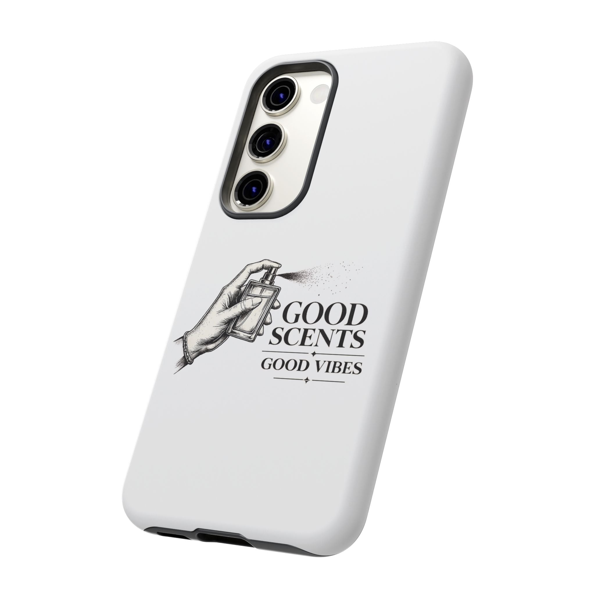 Phone Case - "Good Scents, Good Vibes" Fragrance Bottle Design