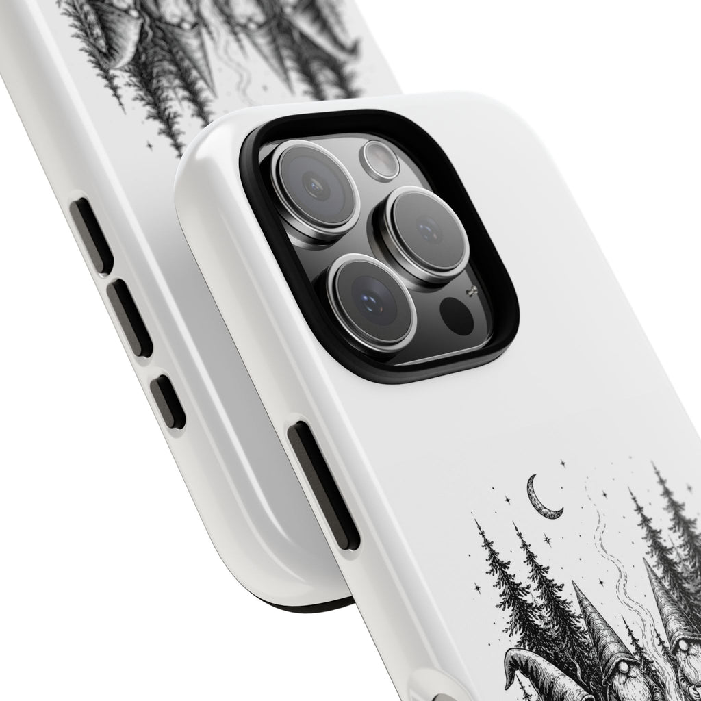 Gnome Campfire Protective Phone Case — Night Forest Illustration