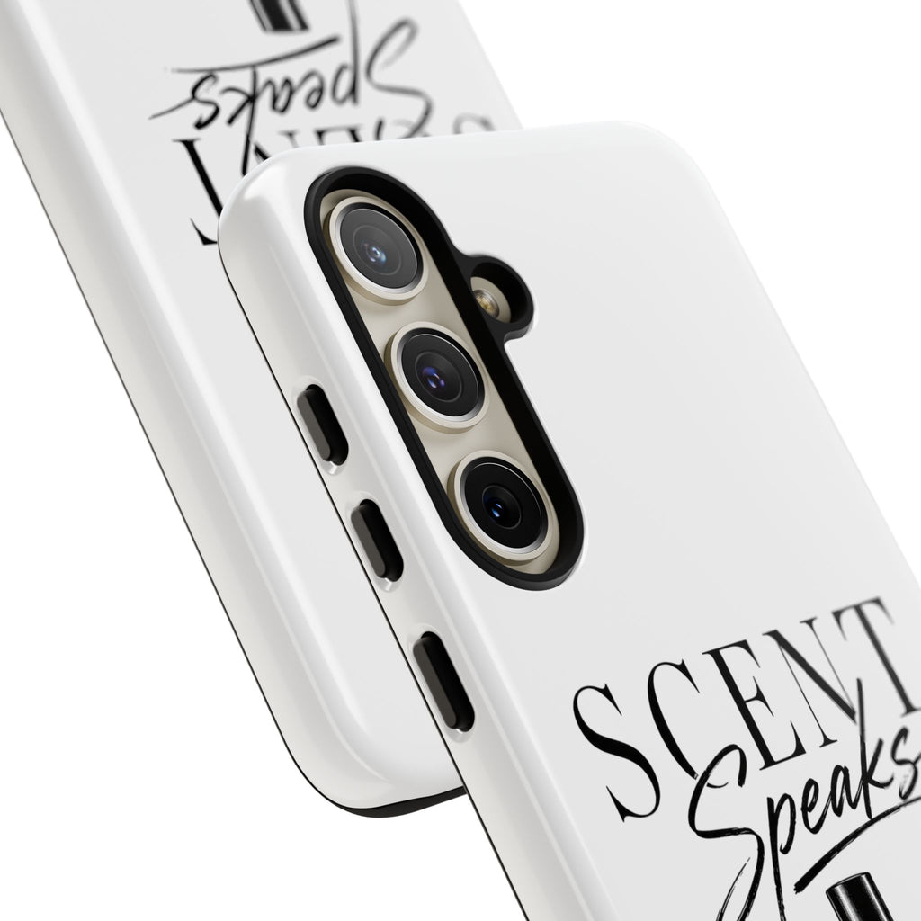 Phone Case — "Scent Speaks Louder Than Words" Perfume Bottle Design