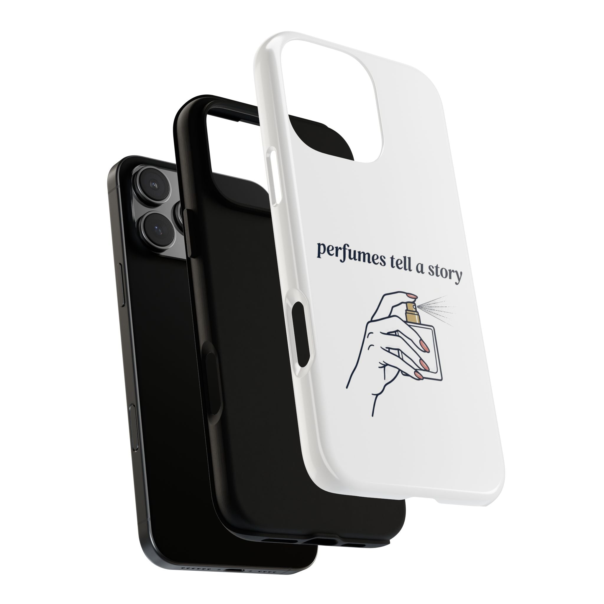 Phone Case — "perfumes tell a story" Minimalist Perfume Bottle Design