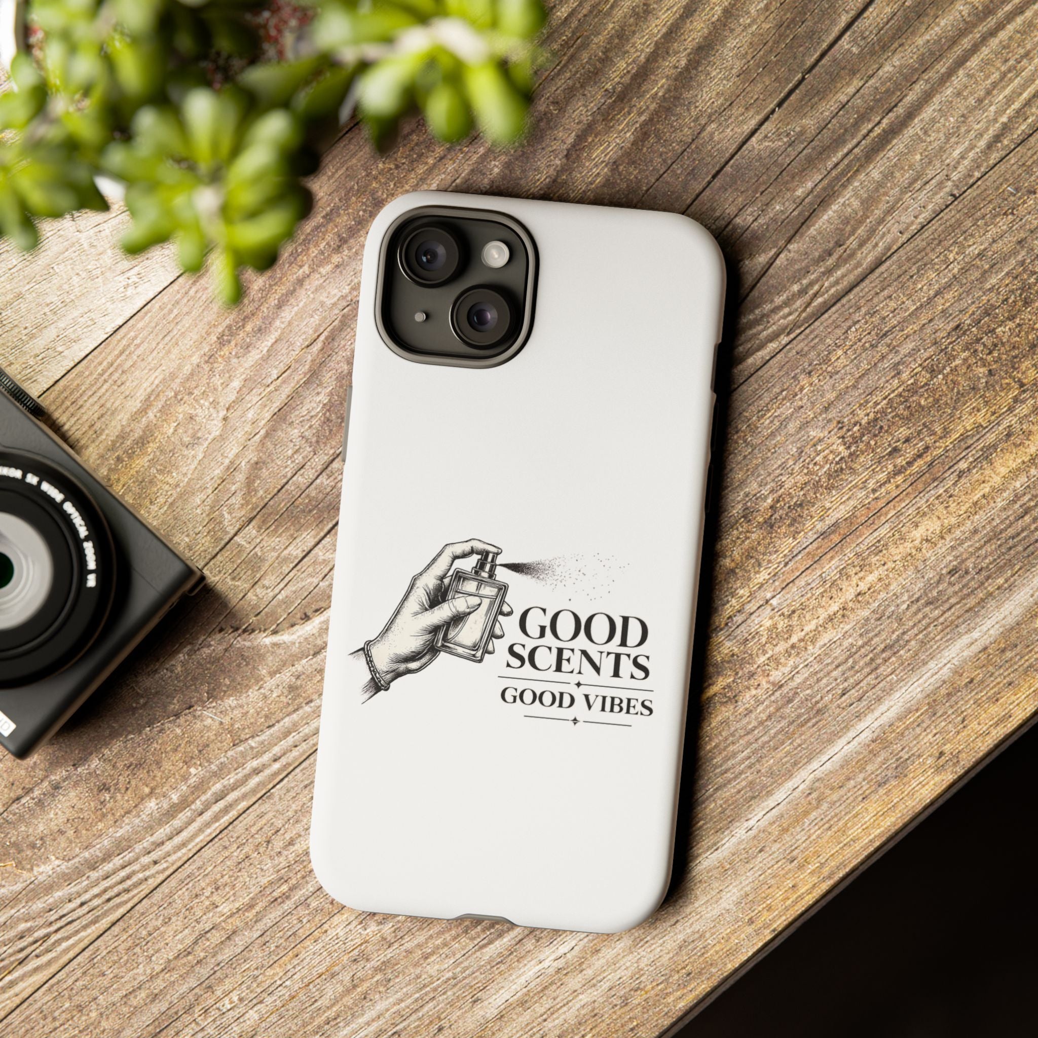 Phone Case - "Good Scents, Good Vibes" Fragrance Bottle Design