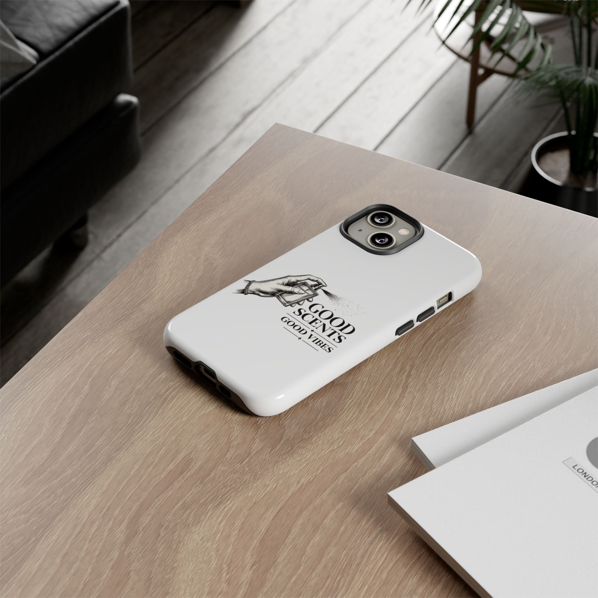 Phone Case - "Good Scents, Good Vibes" Fragrance Bottle Design