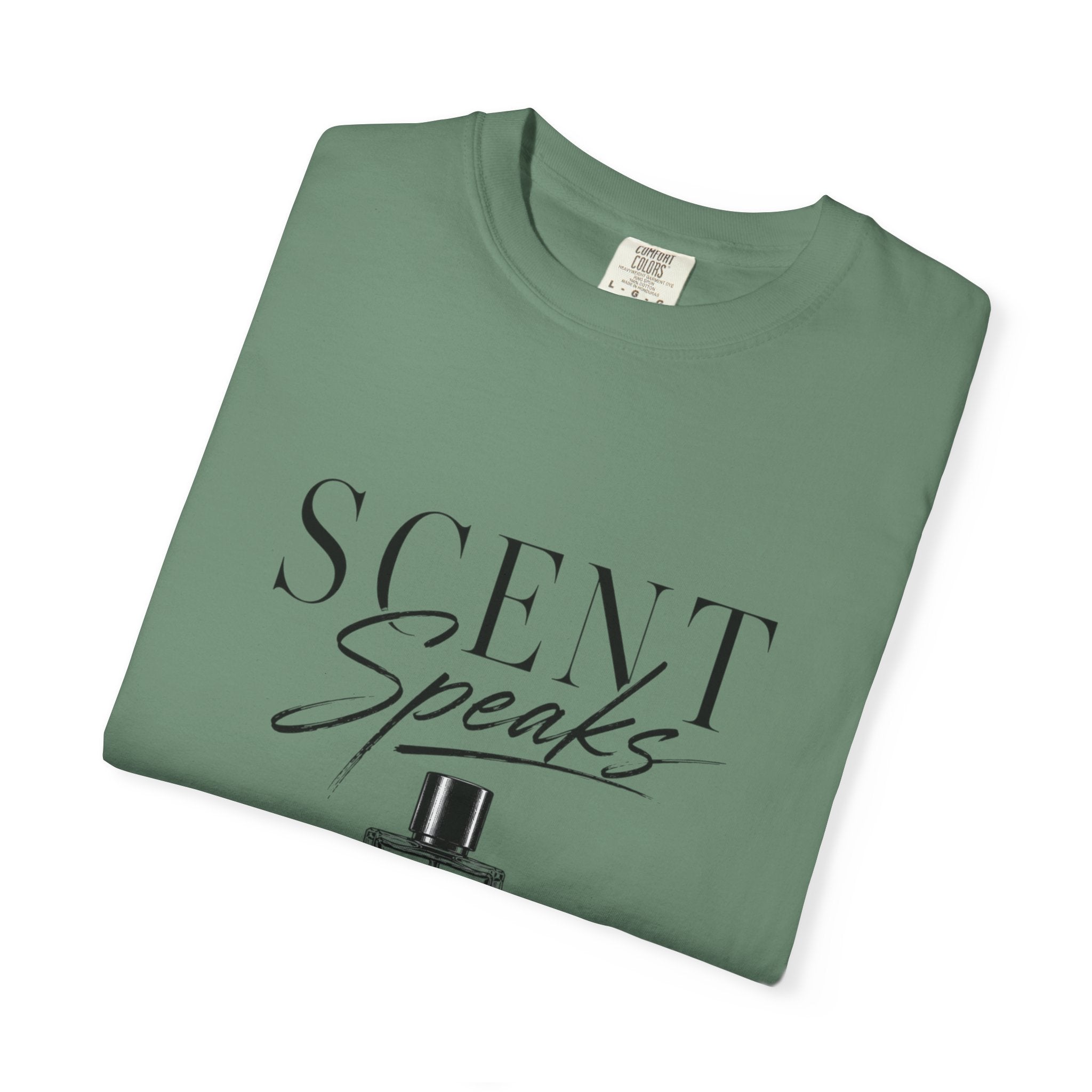 Perfume Graphic T-Shirt — “Scent Speaks Louder” Minimal Fragrance Tee