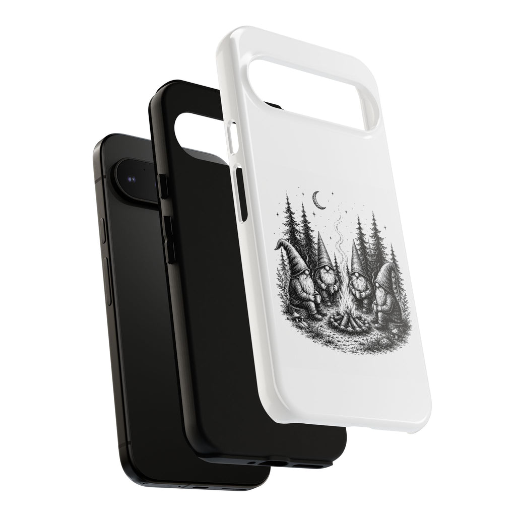 Gnome Campfire Protective Phone Case — Night Forest Illustration