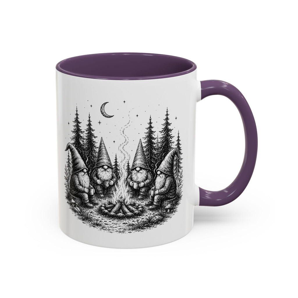 Gnome Campfire Coffee Mug — Woodland Camping Ceramic Accent Mug (11/15oz)