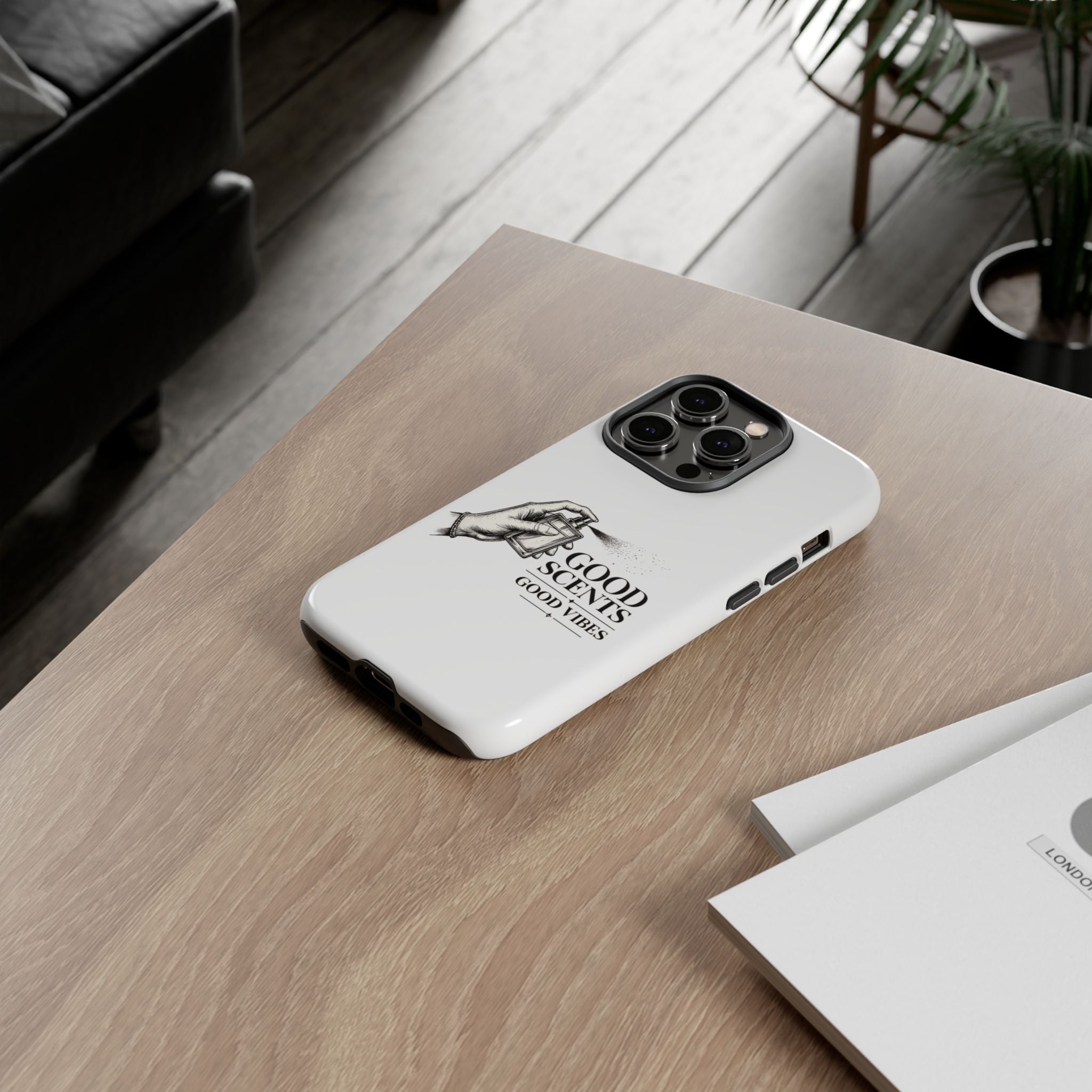 Phone Case - "Good Scents, Good Vibes" Fragrance Bottle Design