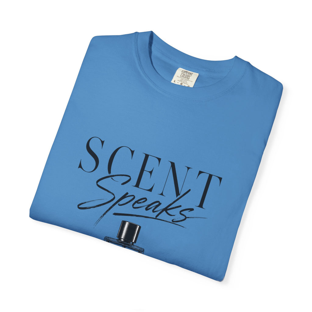 Perfume Graphic T-Shirt — “Scent Speaks Louder” Minimal Fragrance Tee