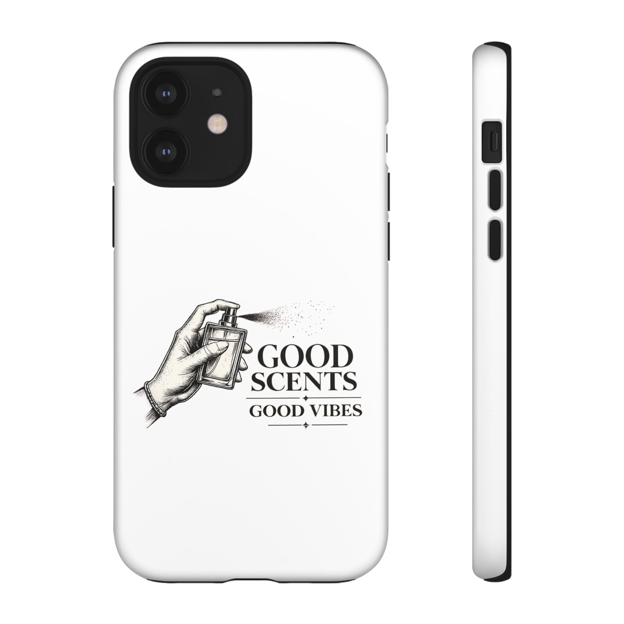 Phone Case - "Good Scents, Good Vibes" Fragrance Bottle Design