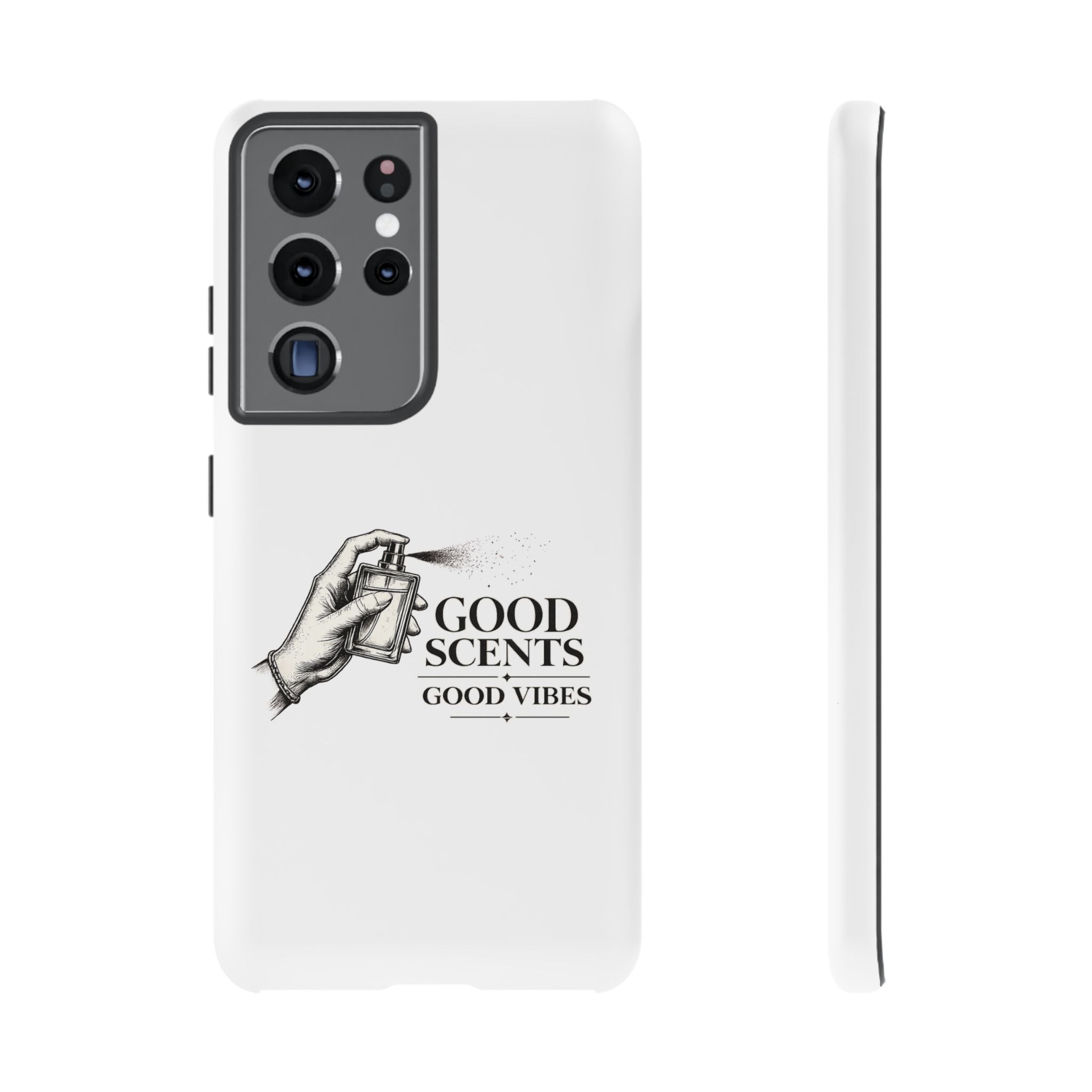 Phone Case - "Good Scents, Good Vibes" Fragrance Bottle Design