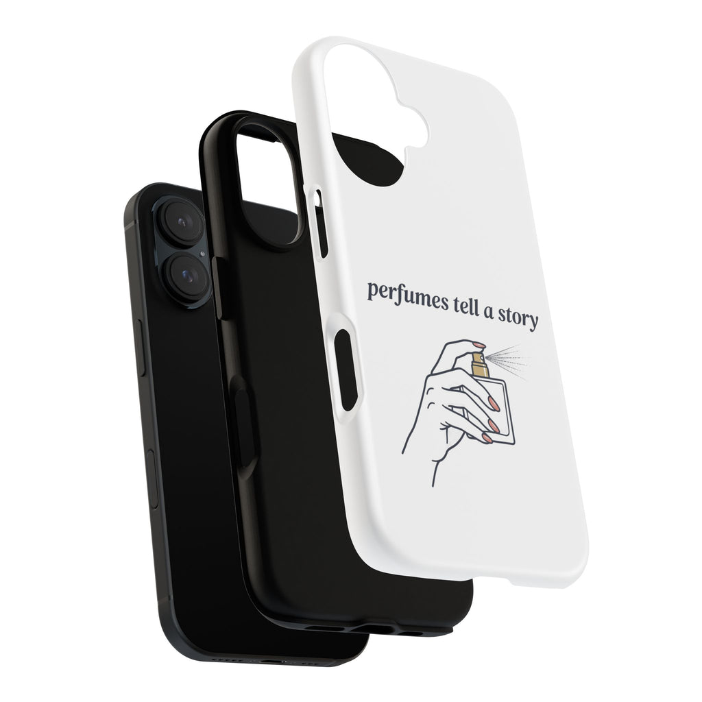 Phone Case — "perfumes tell a story" Minimalist Perfume Bottle Design