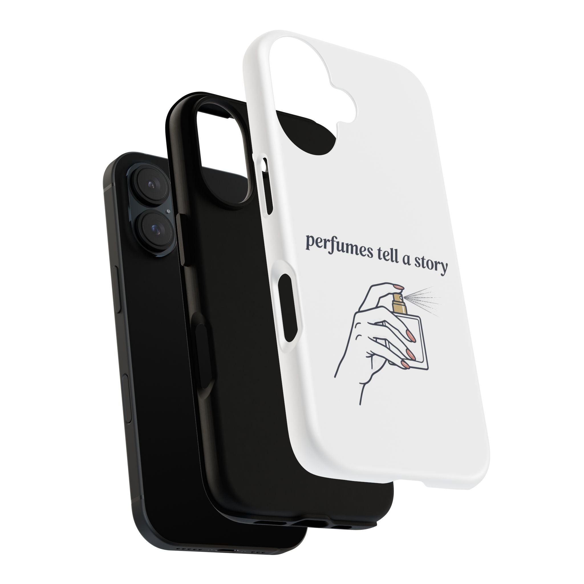 Phone Case — "perfumes tell a story" Minimalist Perfume Bottle Design
