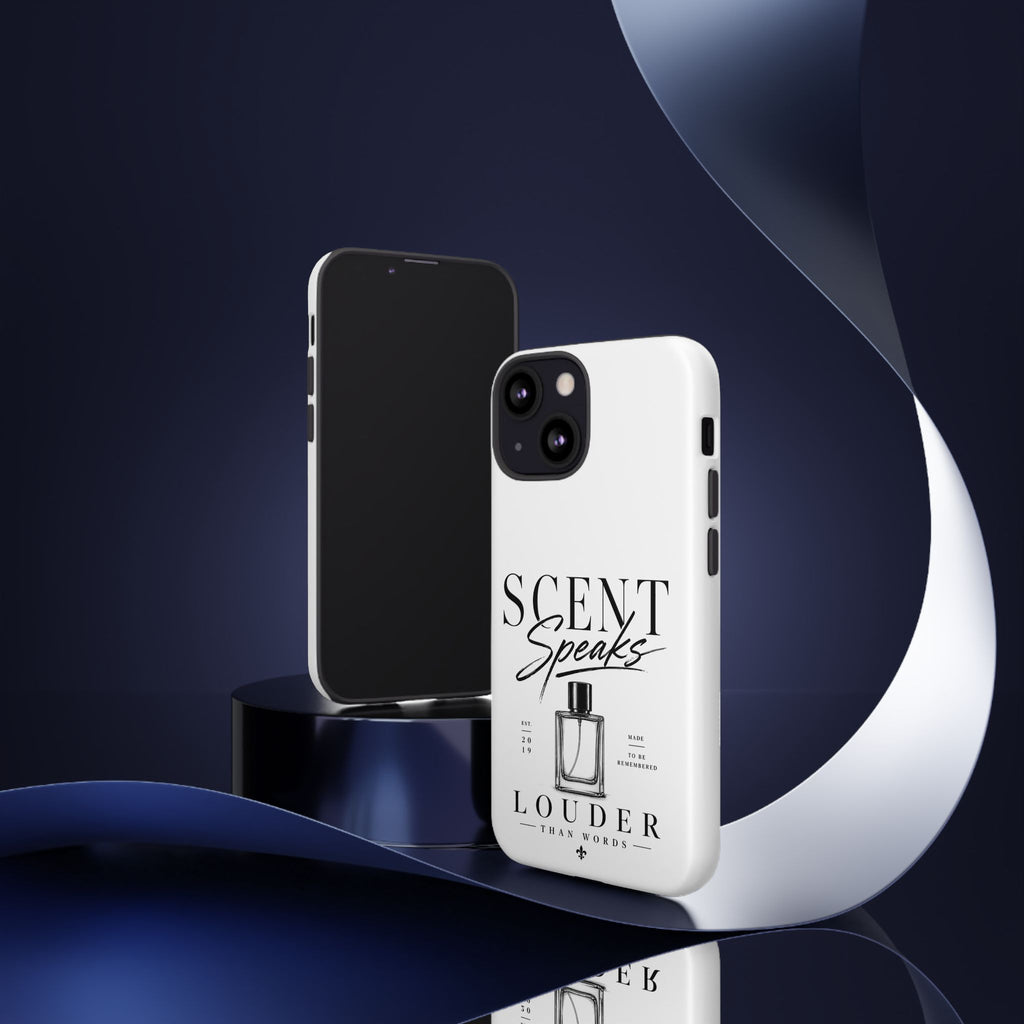 Phone Case — "Scent Speaks Louder Than Words" Perfume Bottle Design