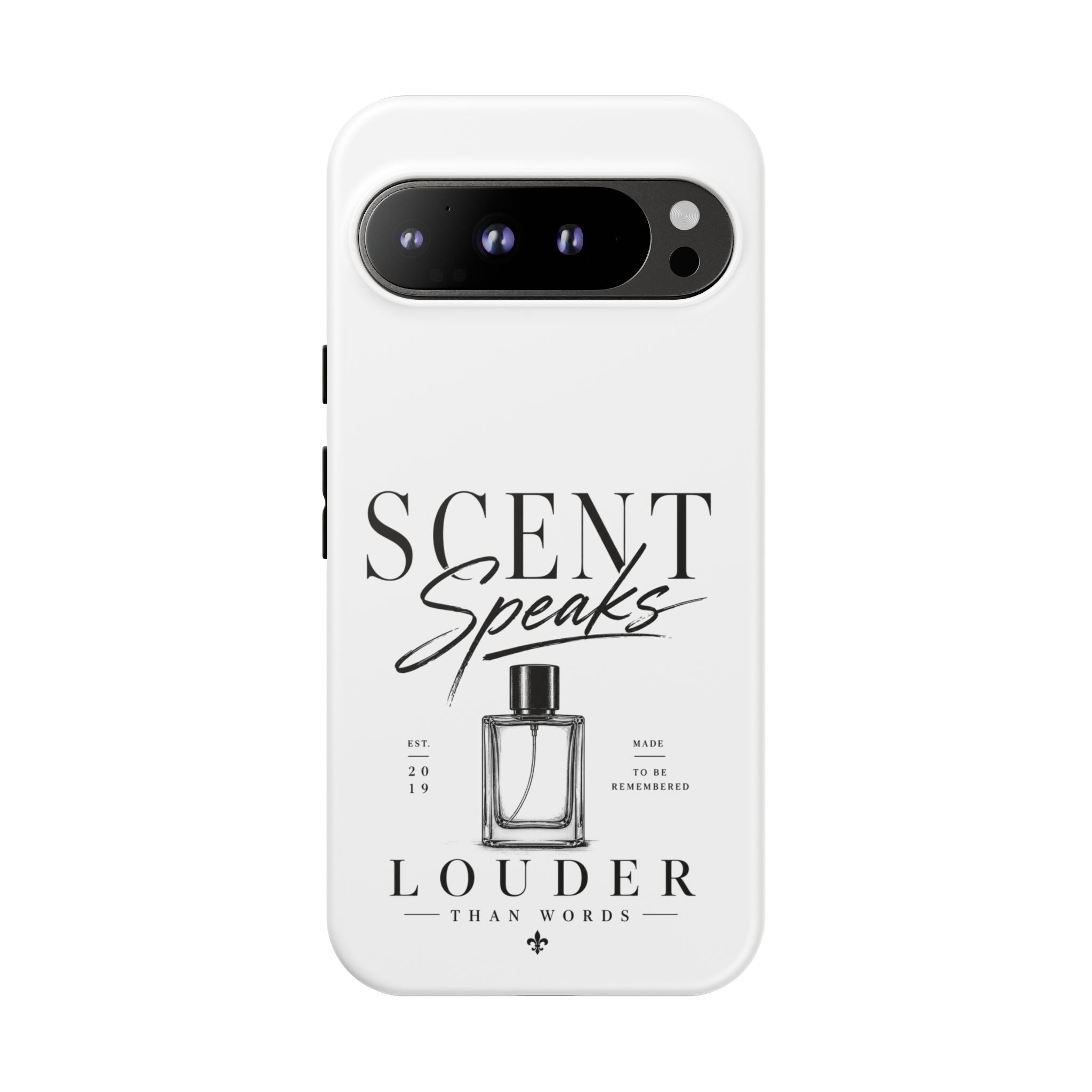 Phone Case — "Scent Speaks Louder Than Words" Perfume Bottle Design