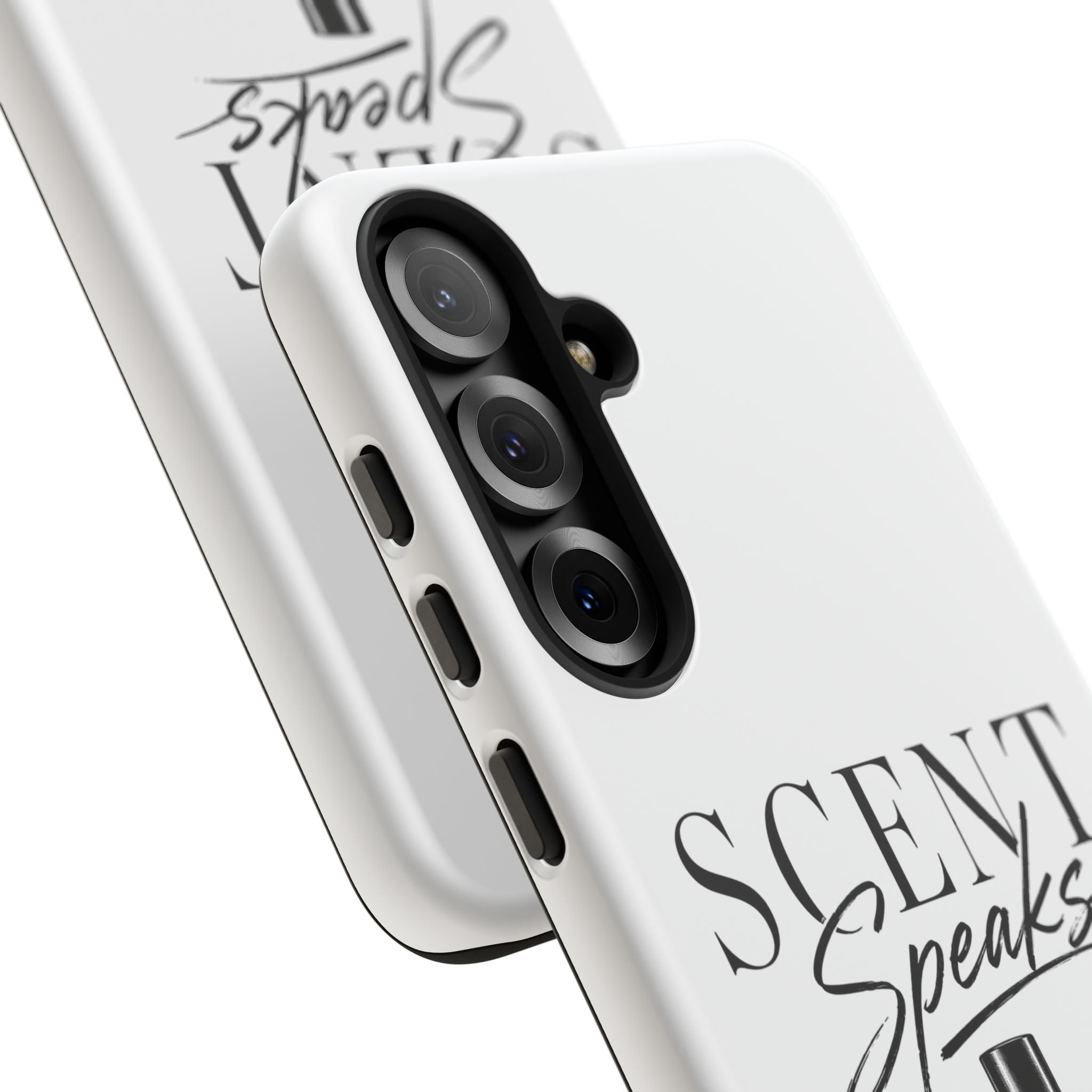 Phone Case — "Scent Speaks Louder Than Words" Perfume Bottle Design