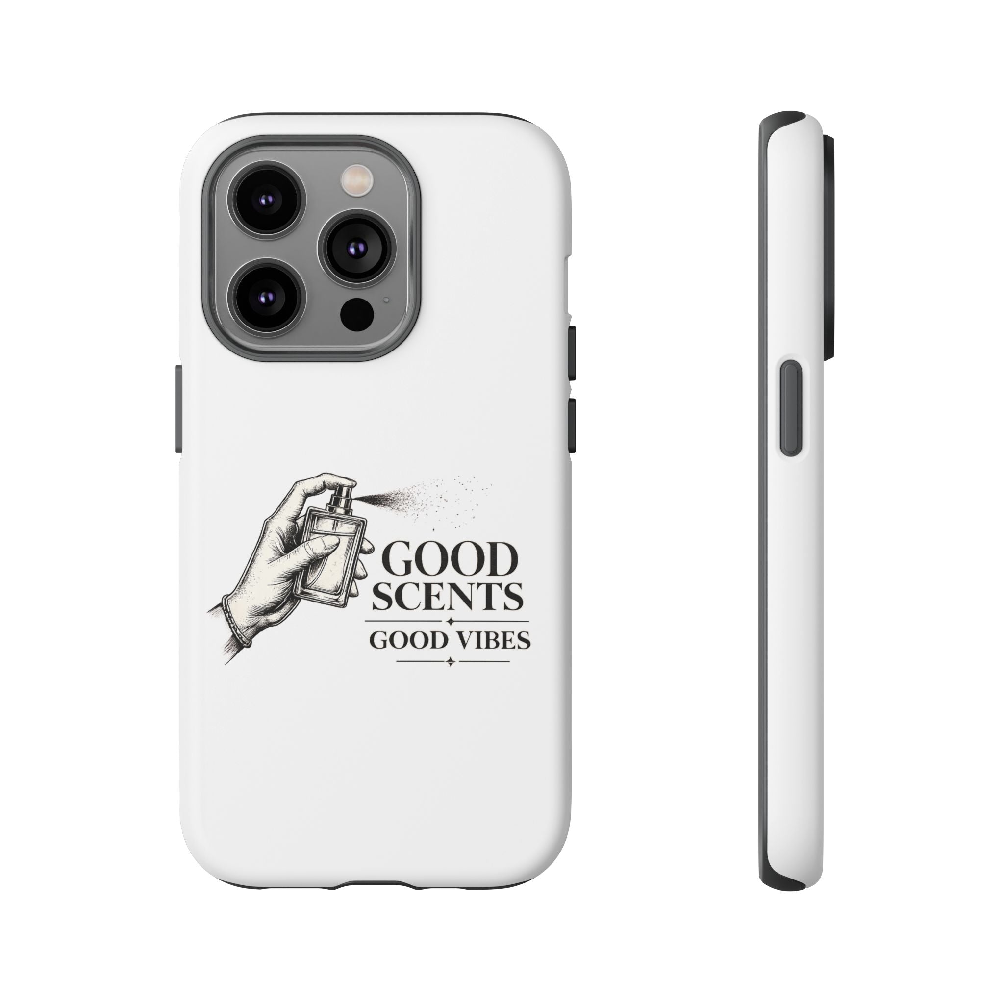 Phone Case - "Good Scents, Good Vibes" Fragrance Bottle Design