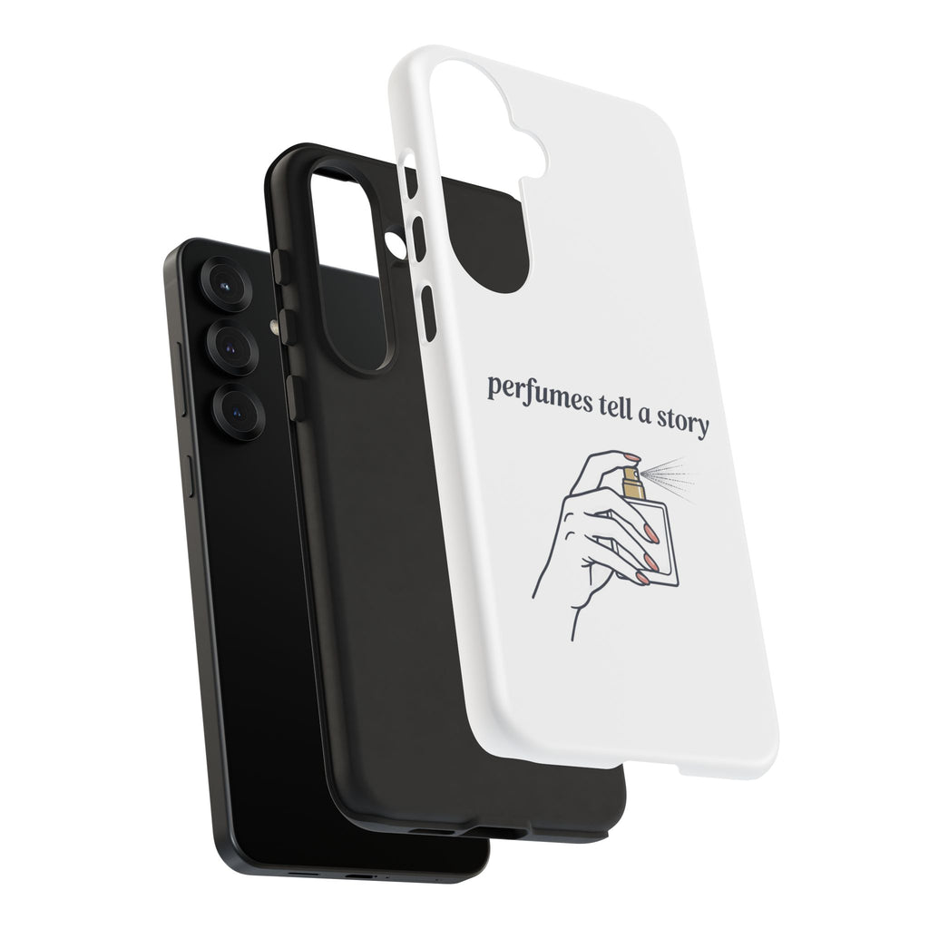 Phone Case — "perfumes tell a story" Minimalist Perfume Bottle Design