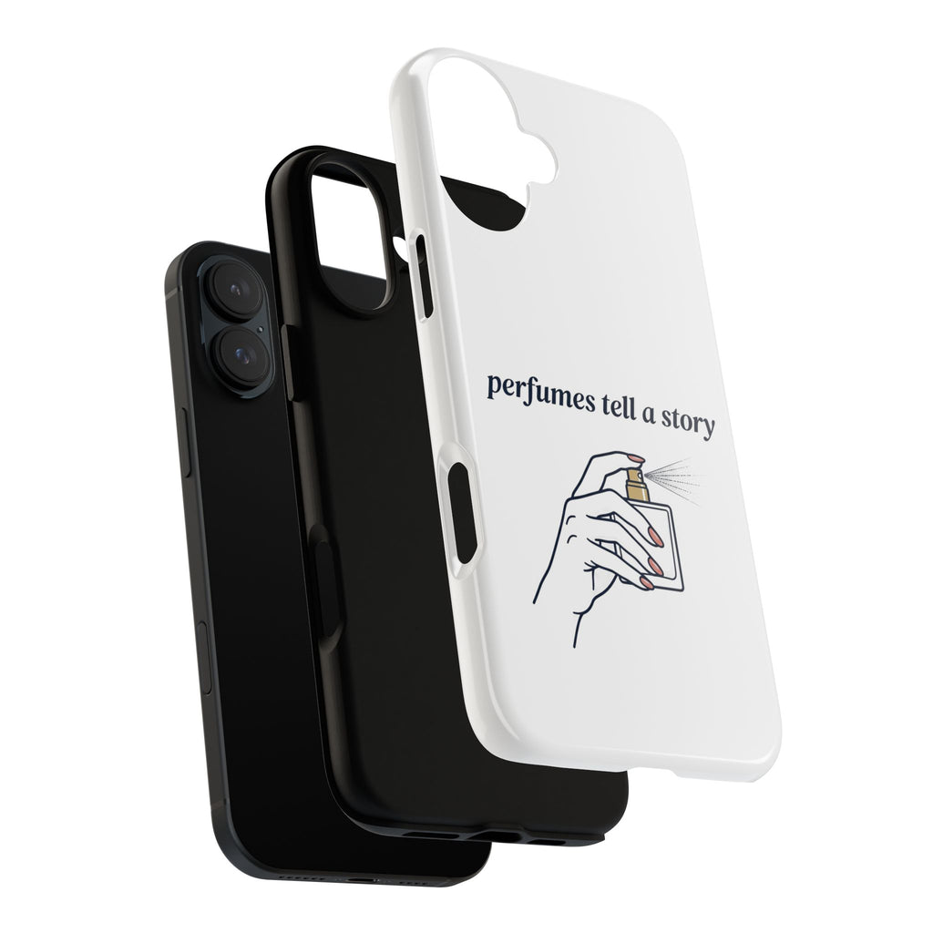 Phone Case — "perfumes tell a story" Minimalist Perfume Bottle Design