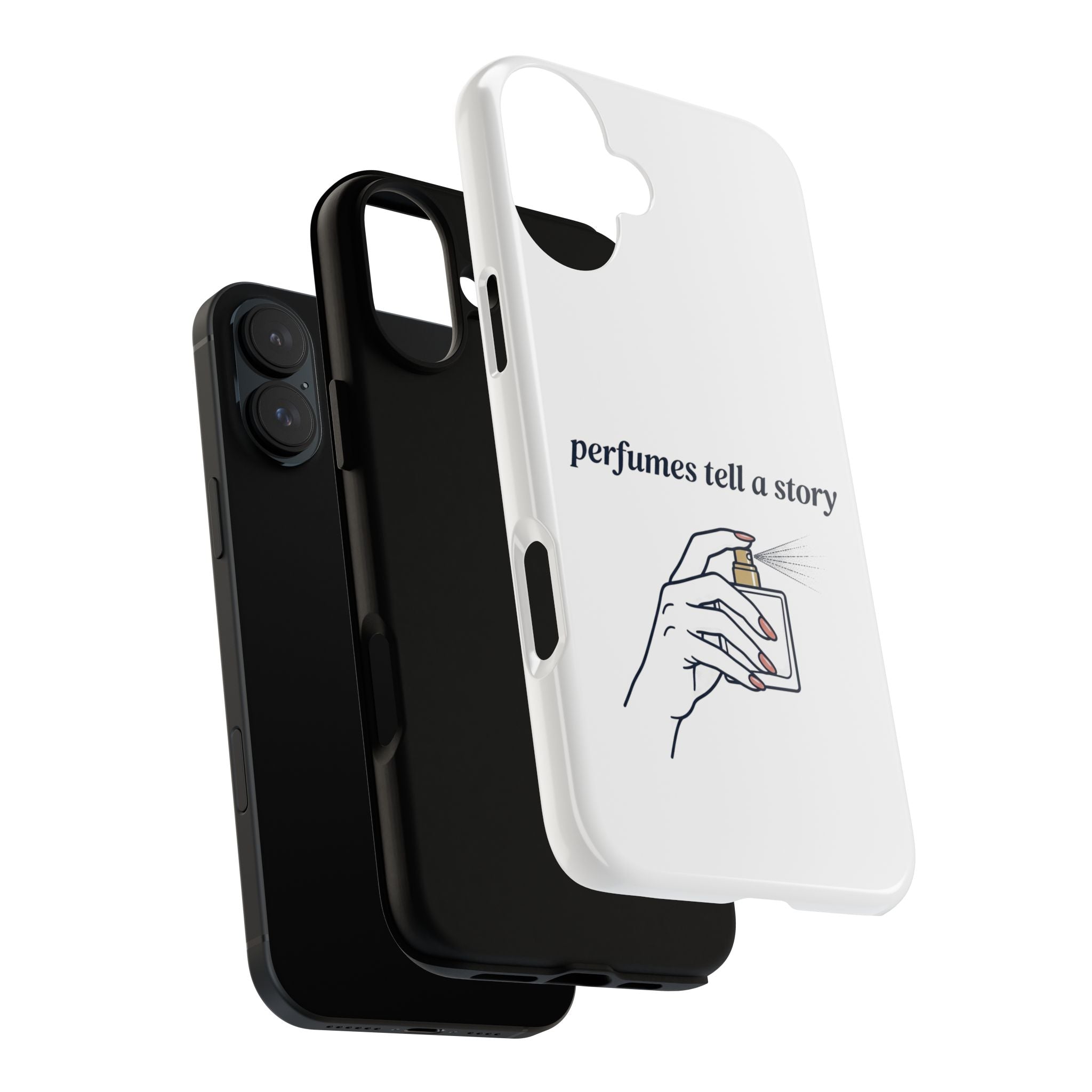 Phone Case — "perfumes tell a story" Minimalist Perfume Bottle Design