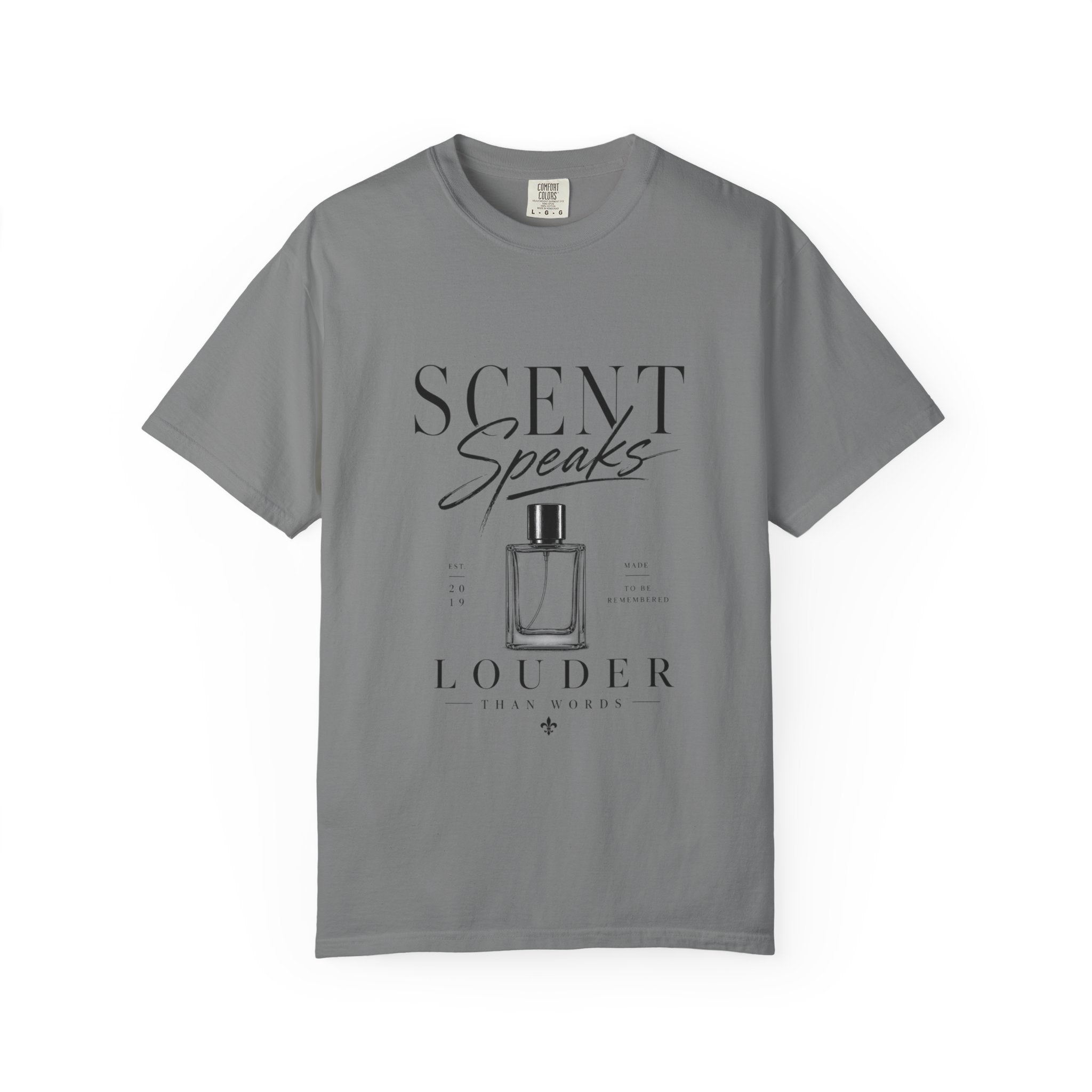 Perfume Graphic T-Shirt — “Scent Speaks Louder” Minimal Fragrance Tee