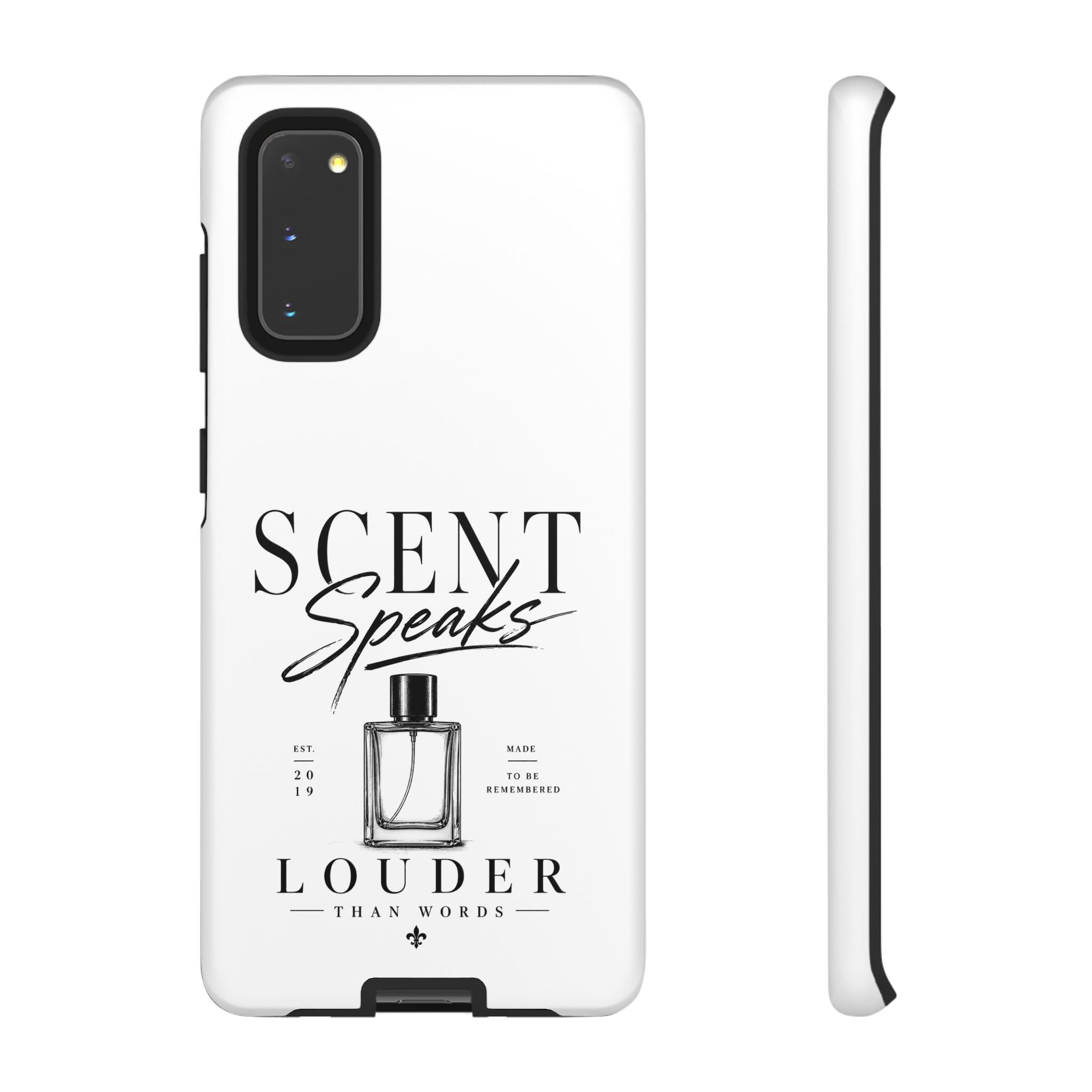 Phone Case — "Scent Speaks Louder Than Words" Perfume Bottle Design