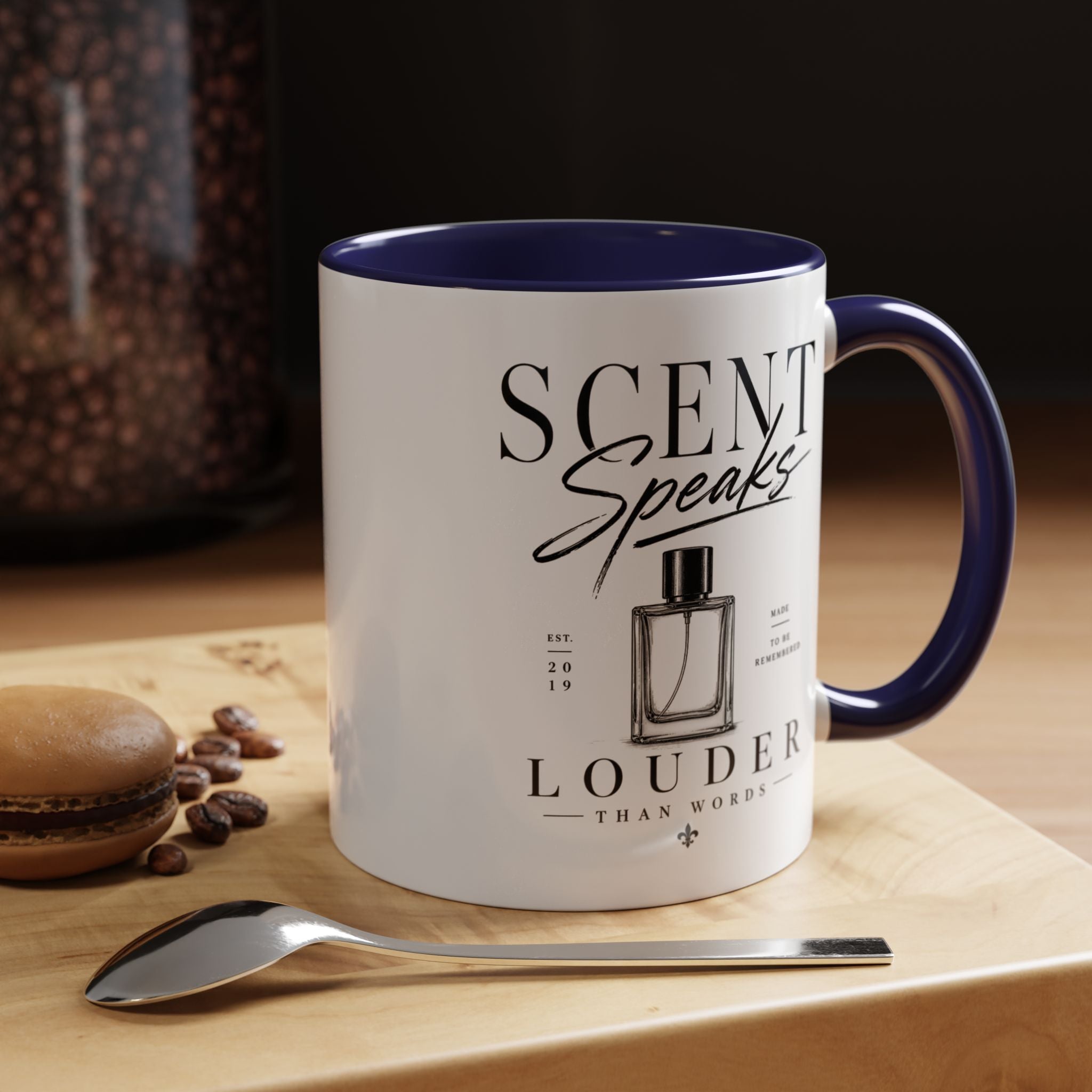 Scent Speaks Coffee Mug — "Scent Speaks Louder Than Words" Accent Mug (11/15oz)