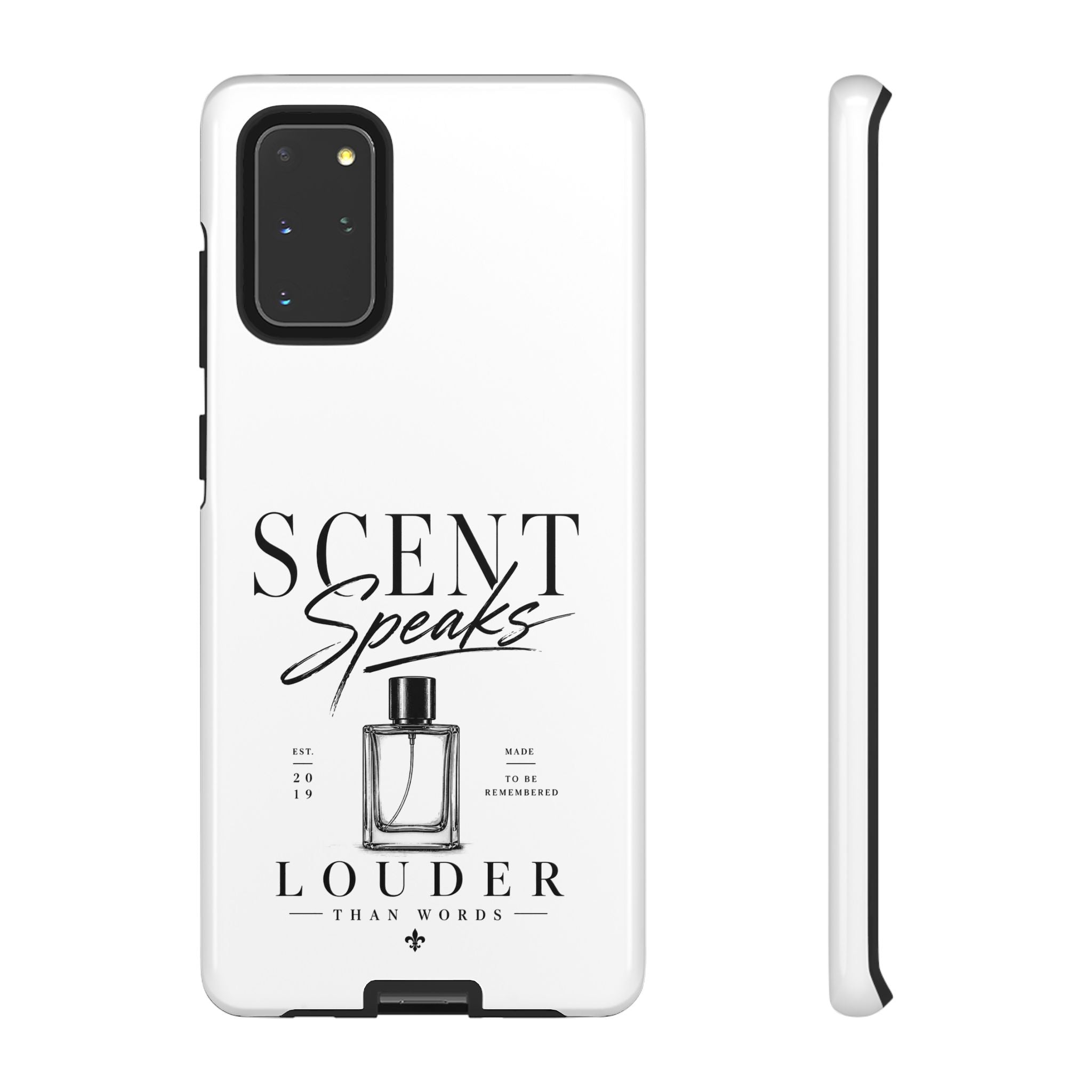 Phone Case — "Scent Speaks Louder Than Words" Perfume Bottle Design