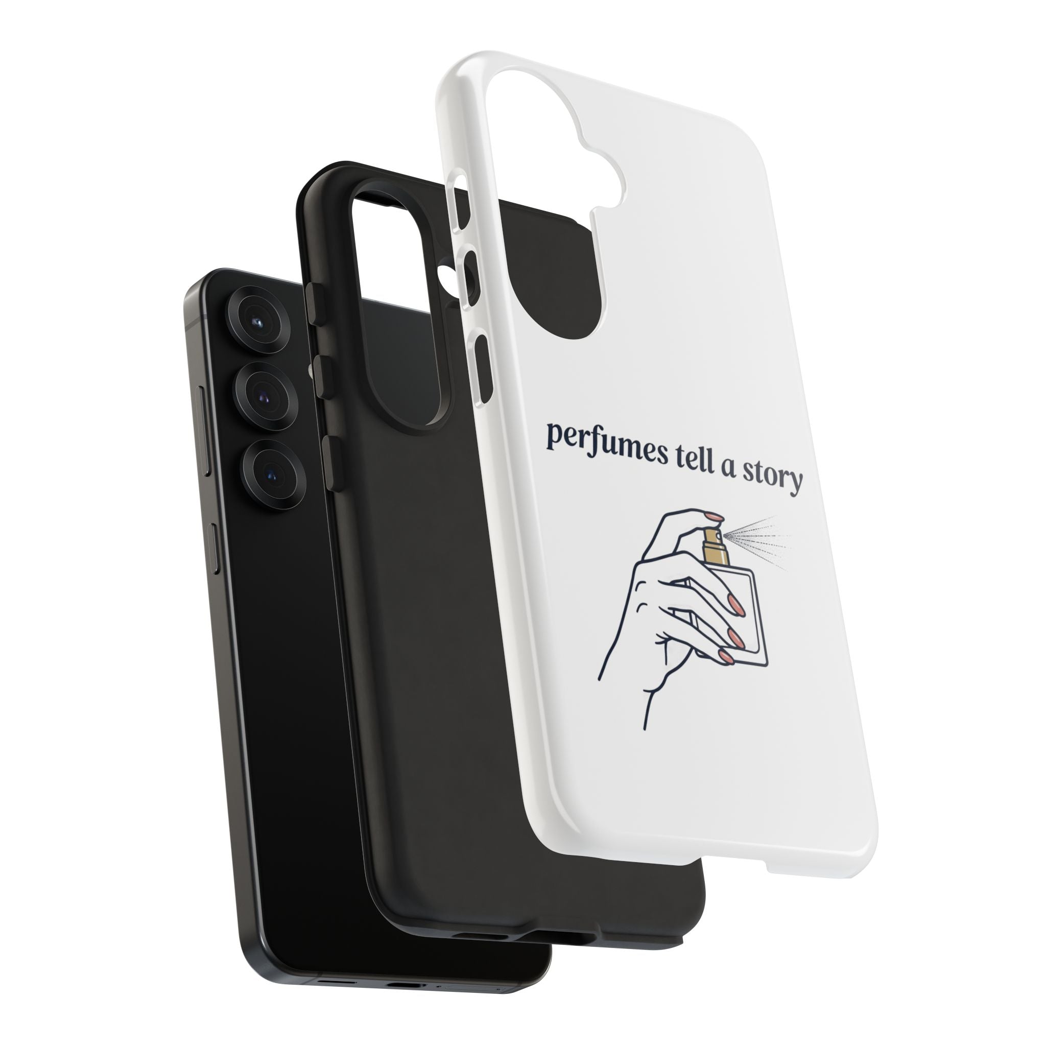 Phone Case — "perfumes tell a story" Minimalist Perfume Bottle Design