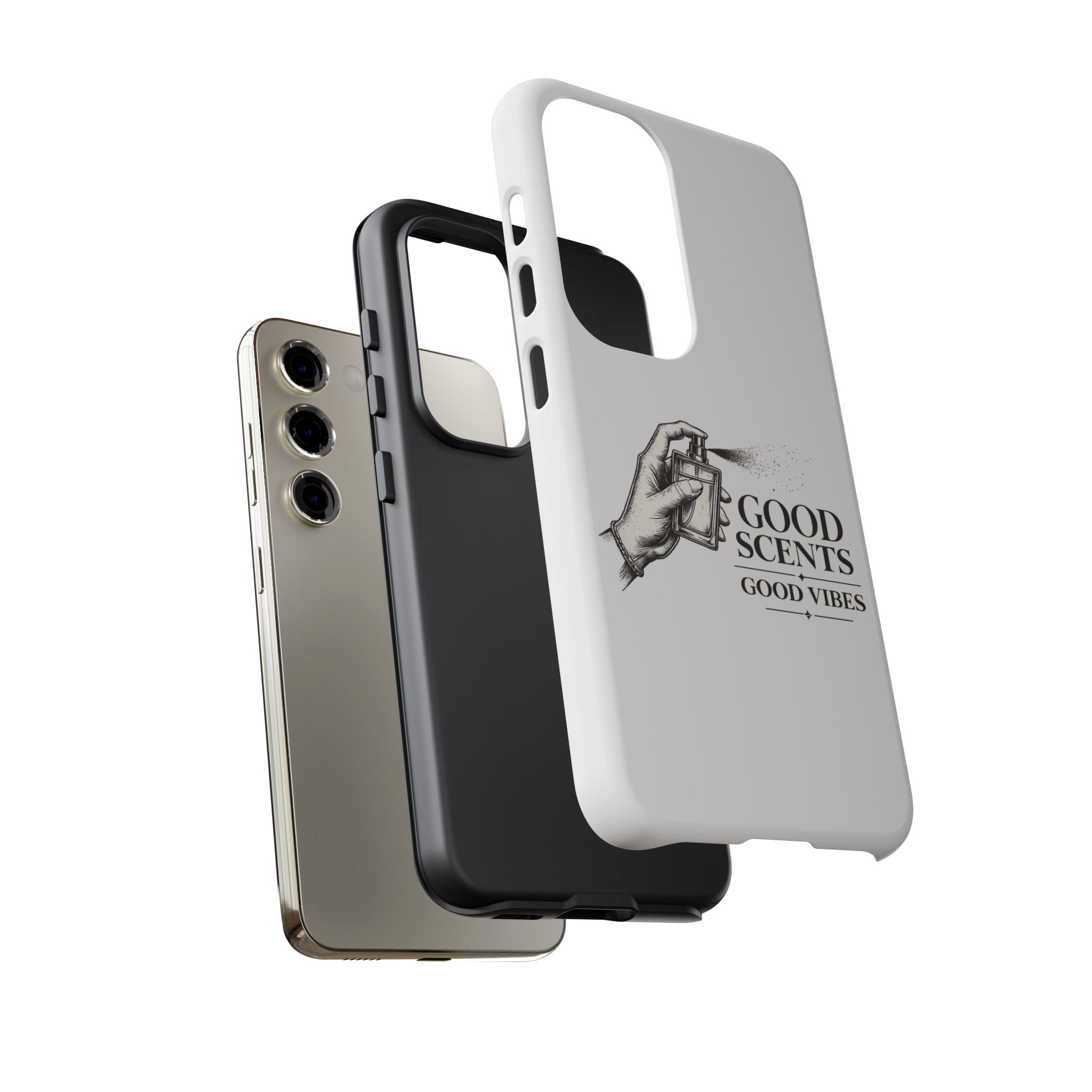 Phone Case - "Good Scents, Good Vibes" Fragrance Bottle Design