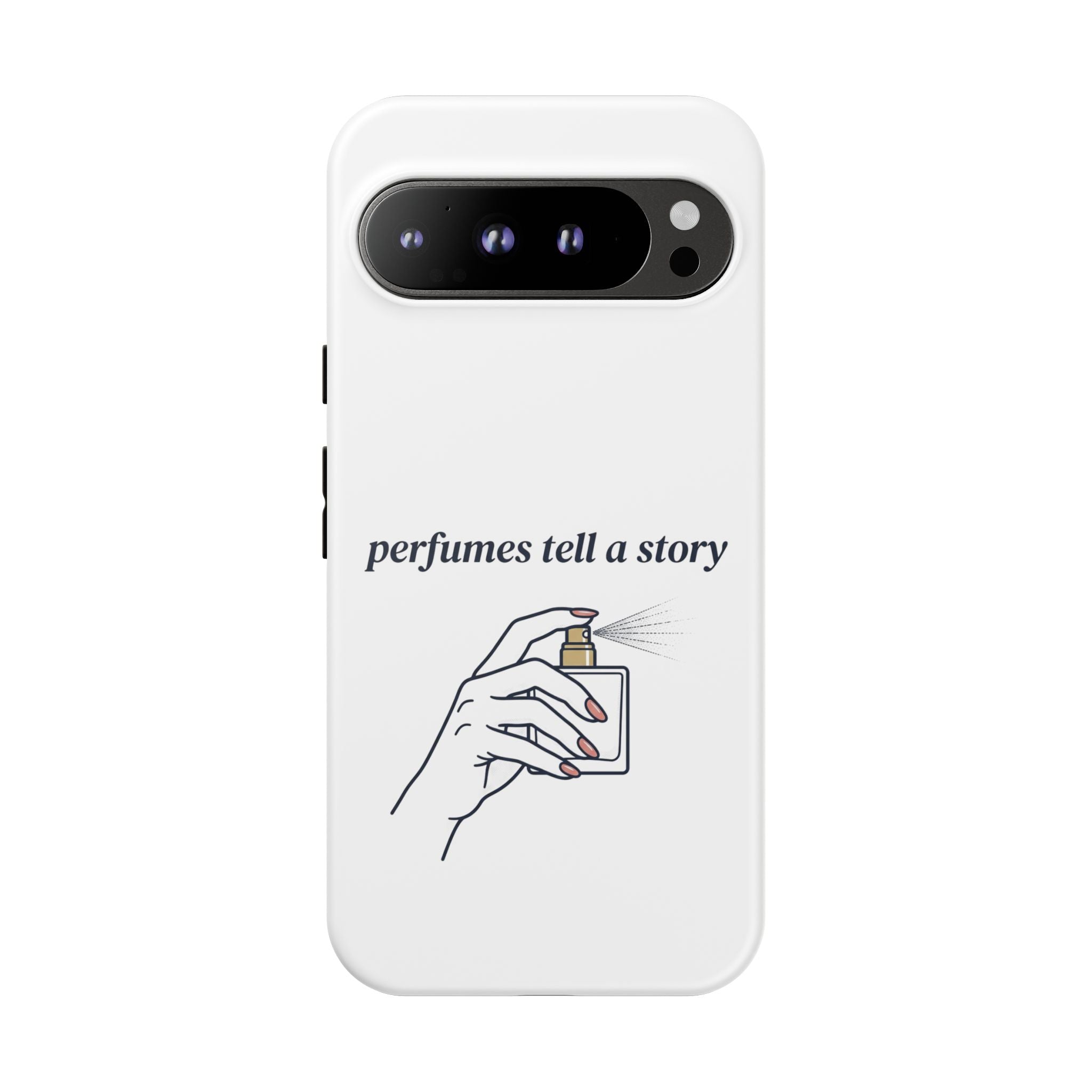 Phone Case — "perfumes tell a story" Minimalist Perfume Bottle Design