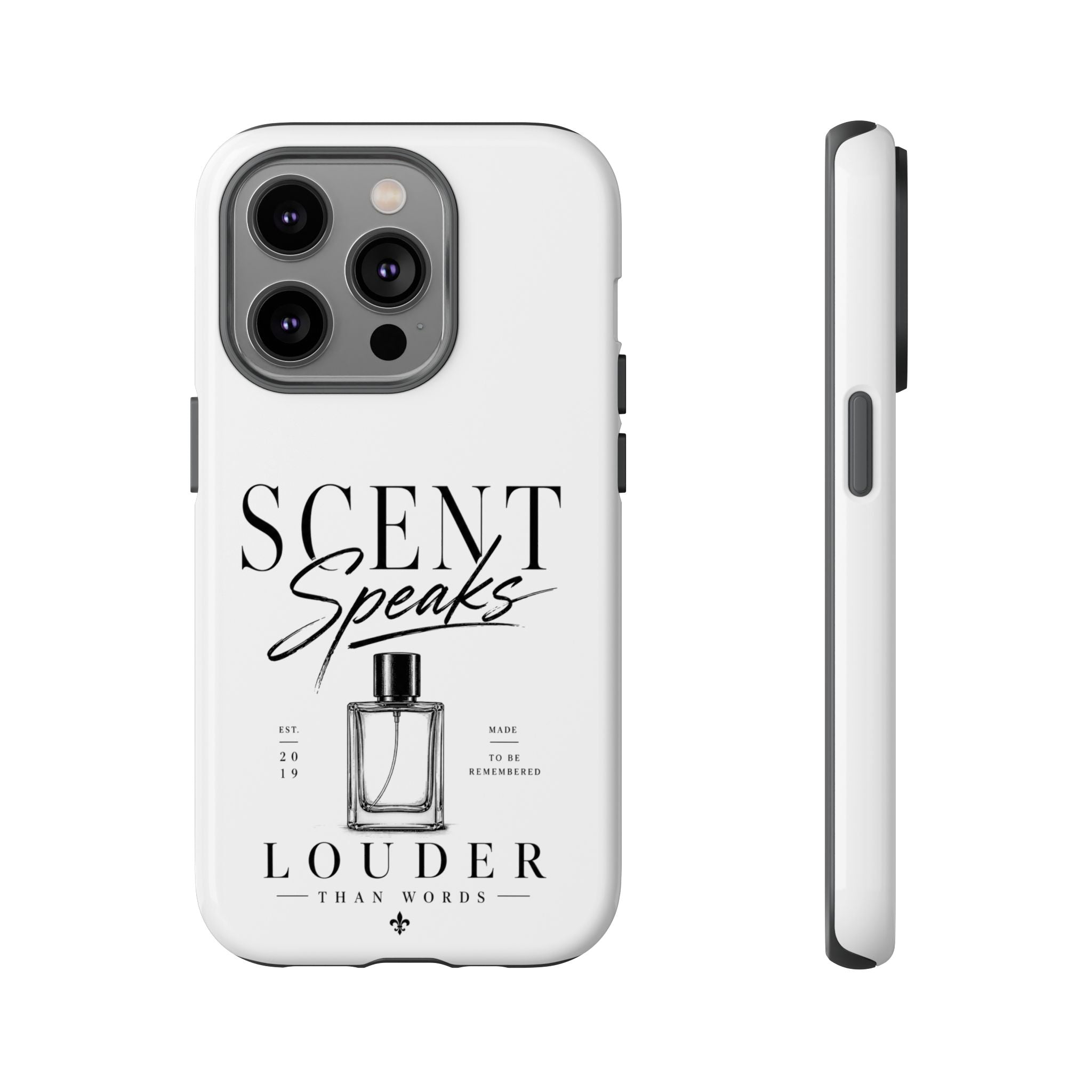 Phone Case — "Scent Speaks Louder Than Words" Perfume Bottle Design
