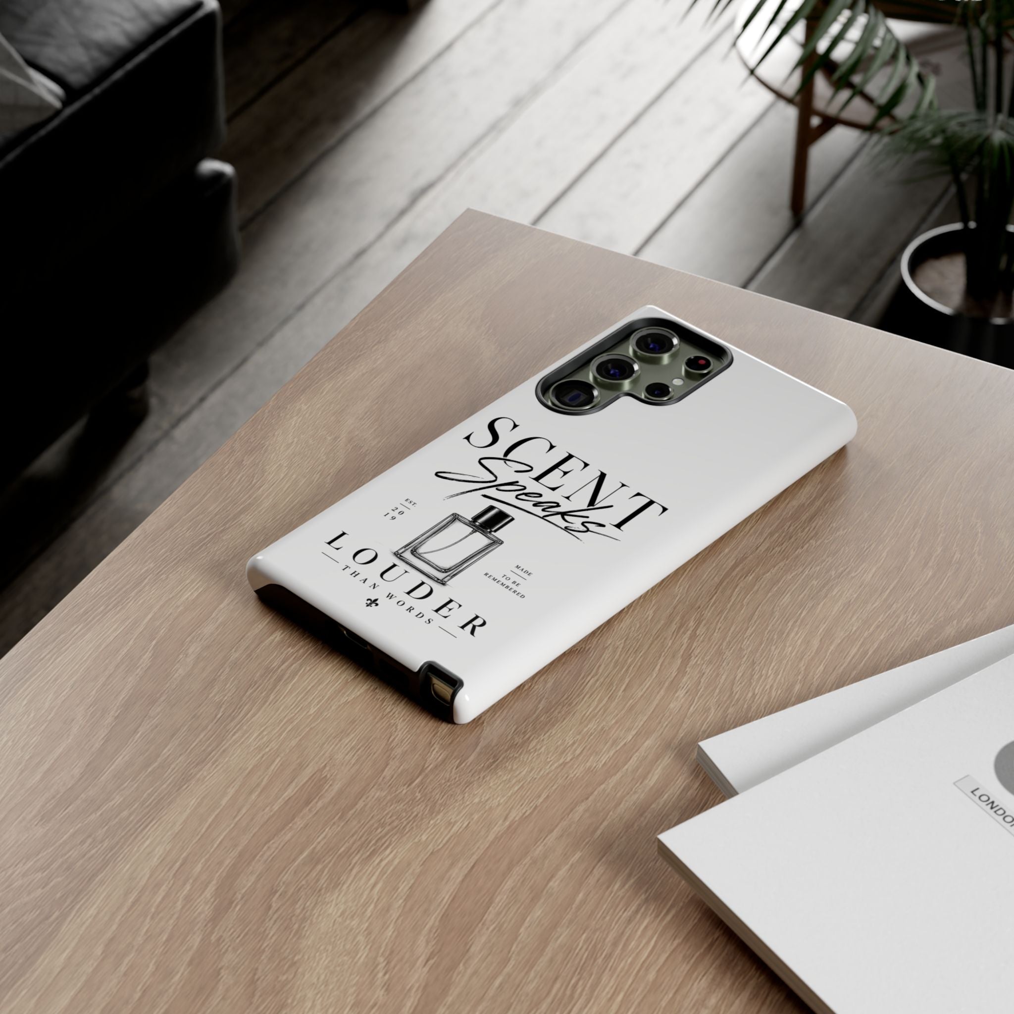 Phone Case — "Scent Speaks Louder Than Words" Perfume Bottle Design