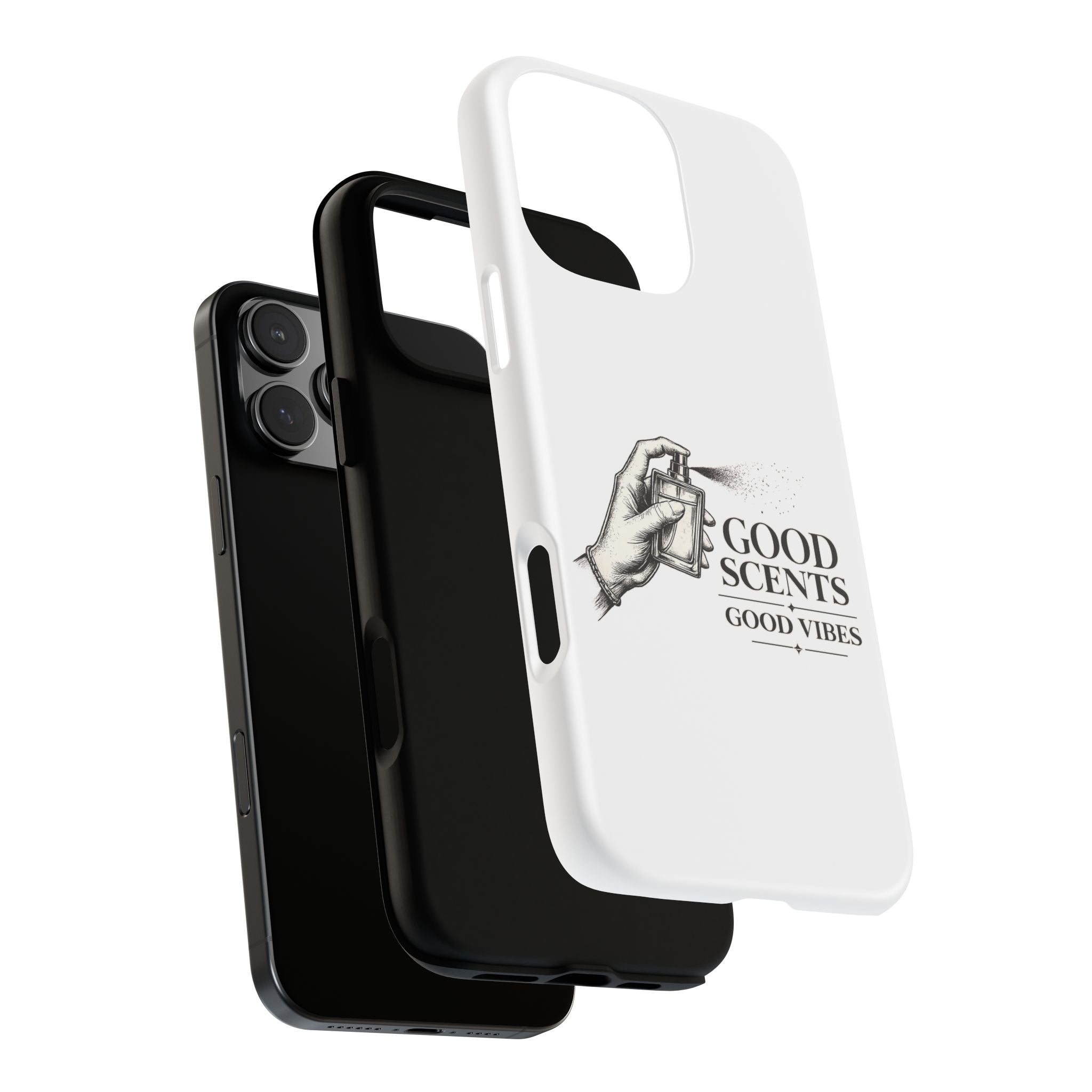 Phone Case - "Good Scents, Good Vibes" Fragrance Bottle Design