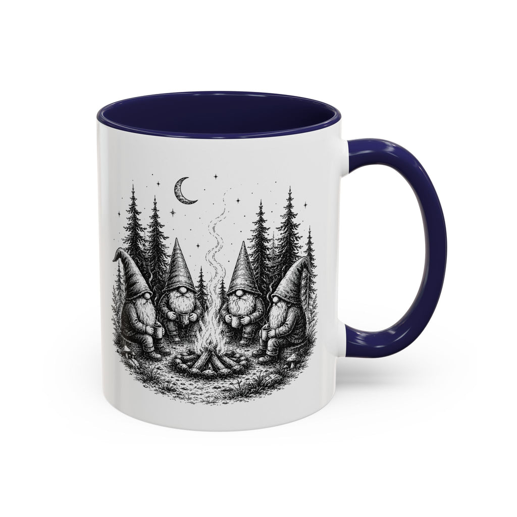 Gnome Campfire Coffee Mug — Woodland Camping Ceramic Accent Mug (11/15oz)