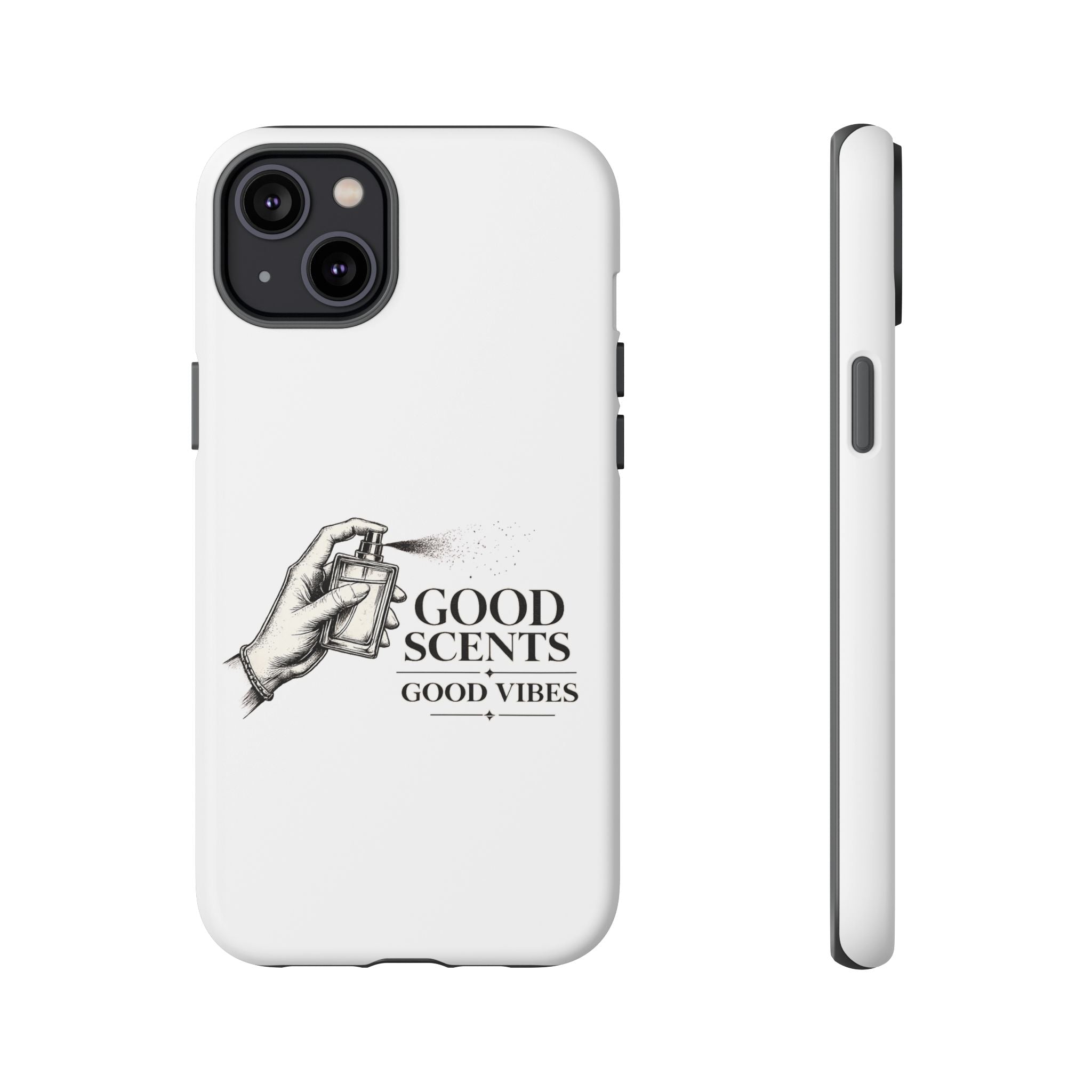 Phone Case - "Good Scents, Good Vibes" Fragrance Bottle Design
