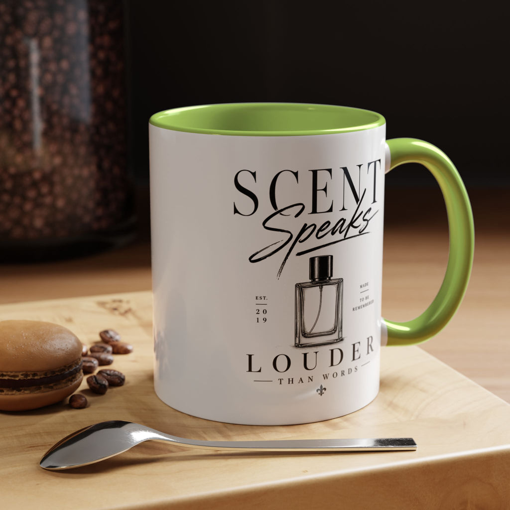 Scent Speaks Coffee Mug — "Scent Speaks Louder Than Words" Accent Mug (11/15oz)