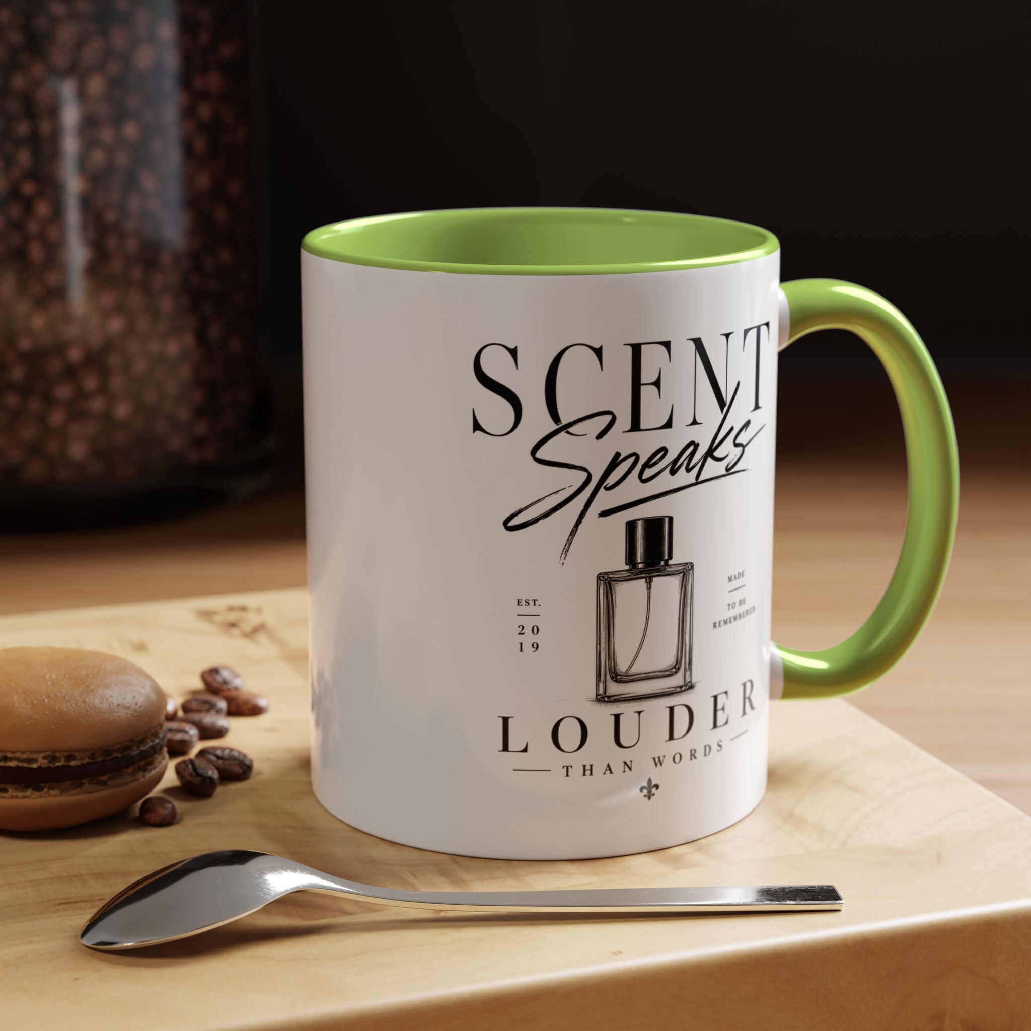 Scent Speaks Coffee Mug — "Scent Speaks Louder Than Words" Accent Mug (11/15oz)
