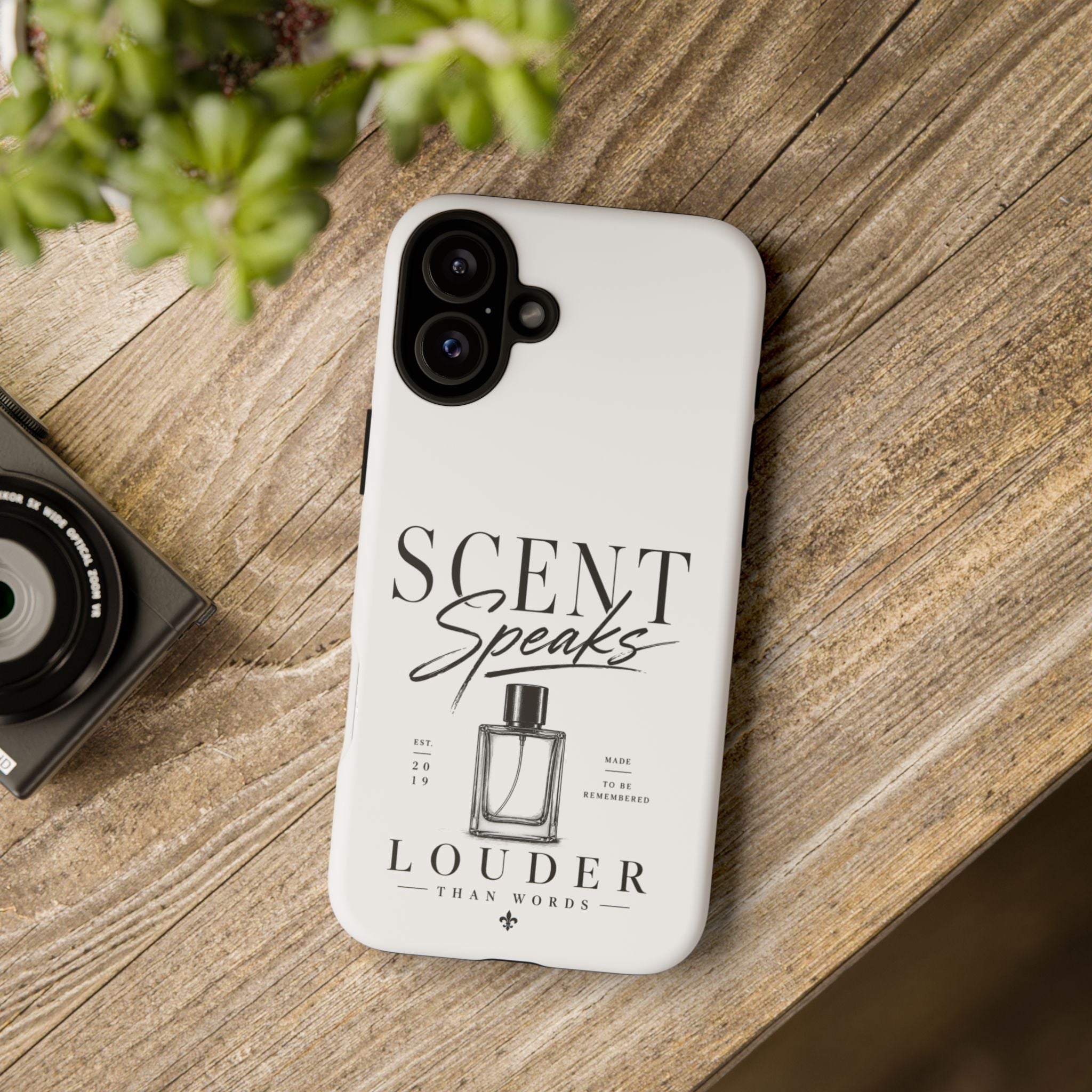 Phone Case — "Scent Speaks Louder Than Words" Perfume Bottle Design