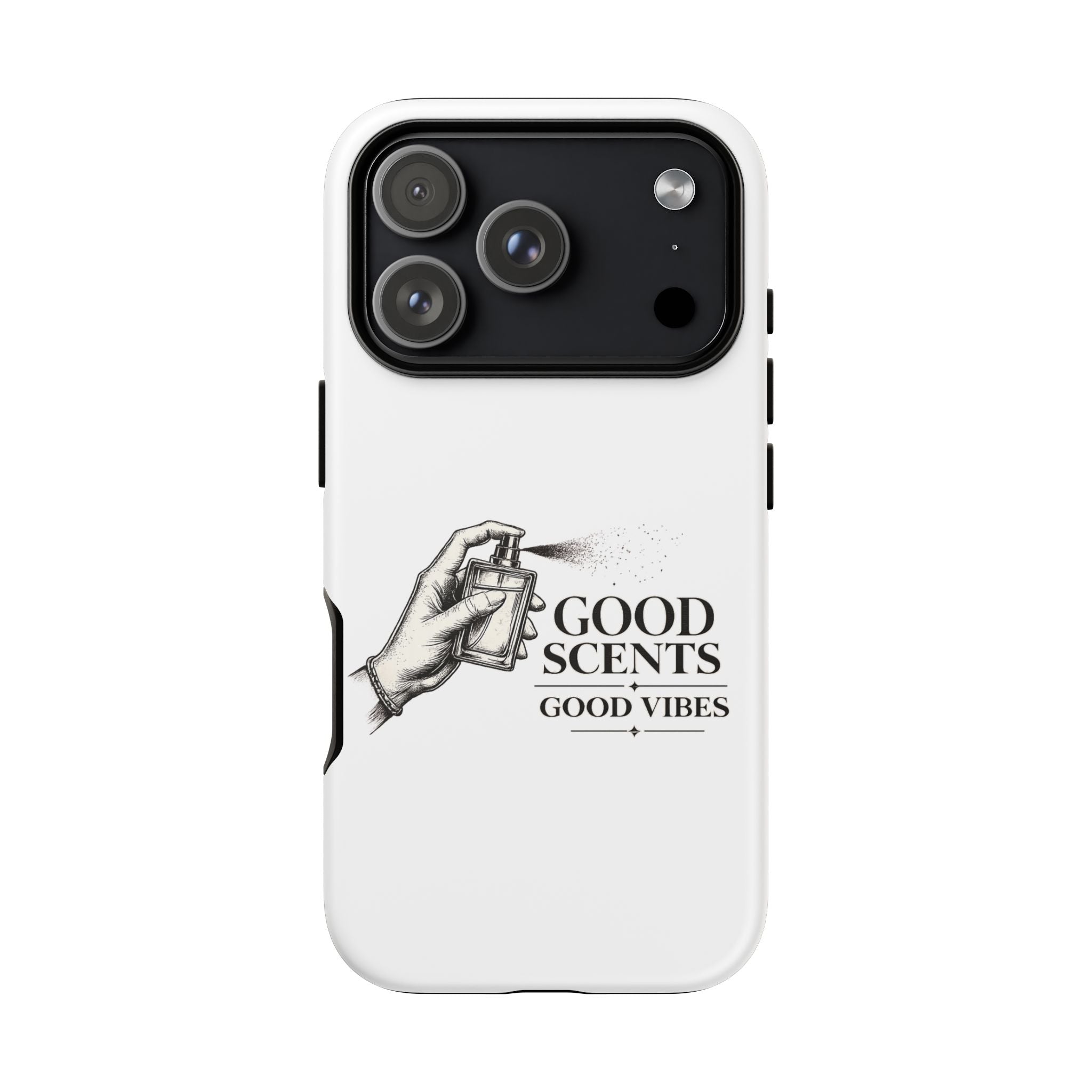 Phone Case - "Good Scents, Good Vibes" Fragrance Bottle Design