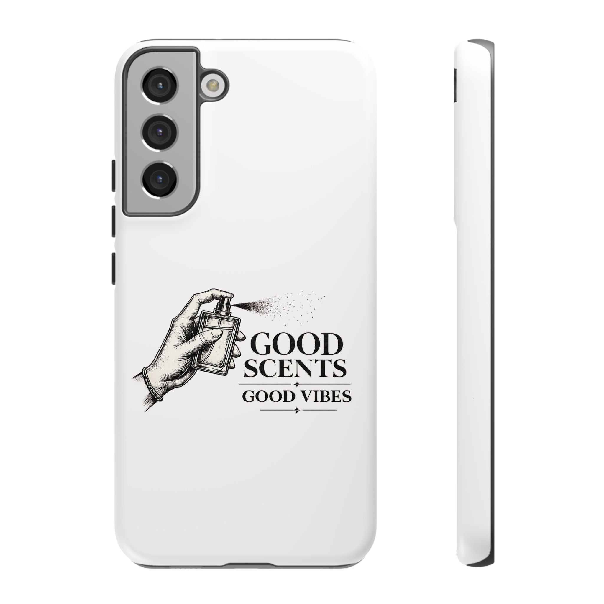 Phone Case - "Good Scents, Good Vibes" Fragrance Bottle Design