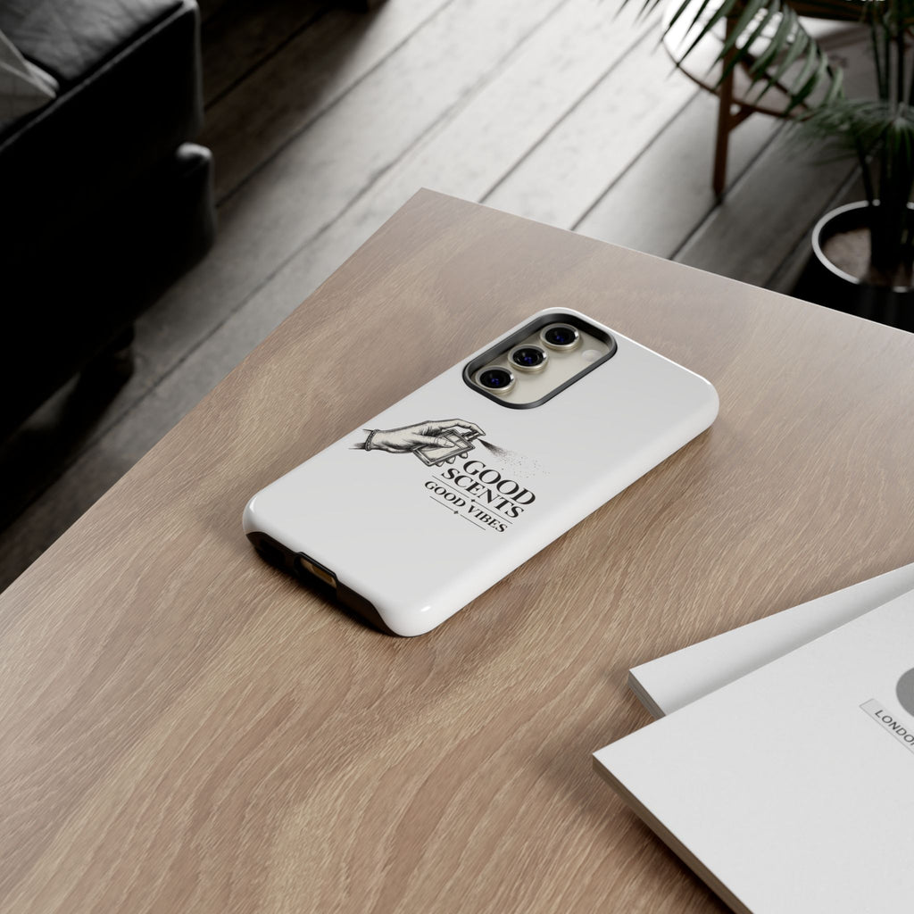 Phone Case - "Good Scents, Good Vibes" Fragrance Bottle Design