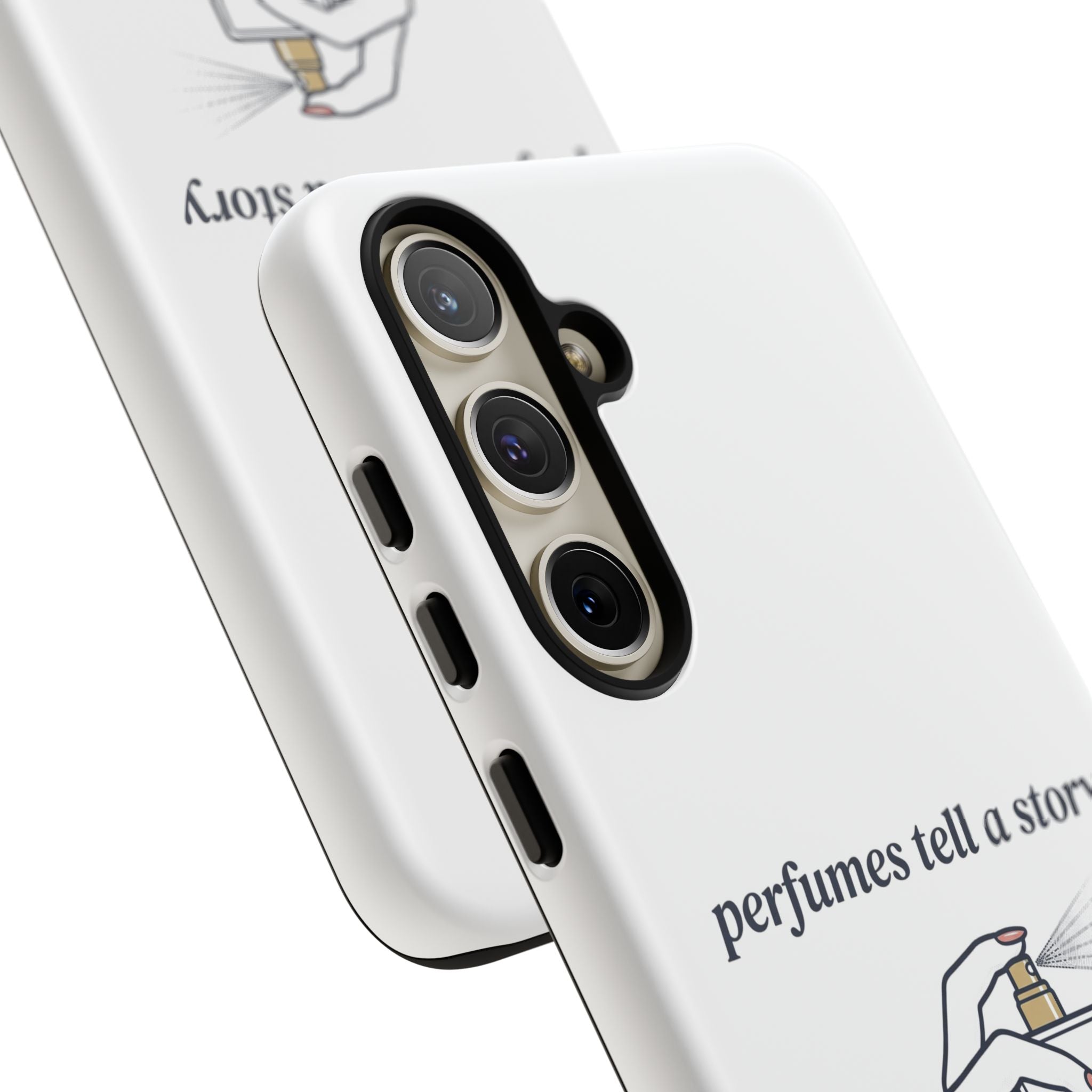 Phone Case — "perfumes tell a story" Minimalist Perfume Bottle Design