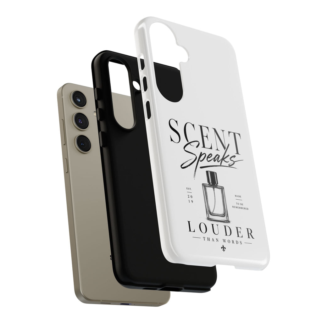 Phone Case — "Scent Speaks Louder Than Words" Perfume Bottle Design