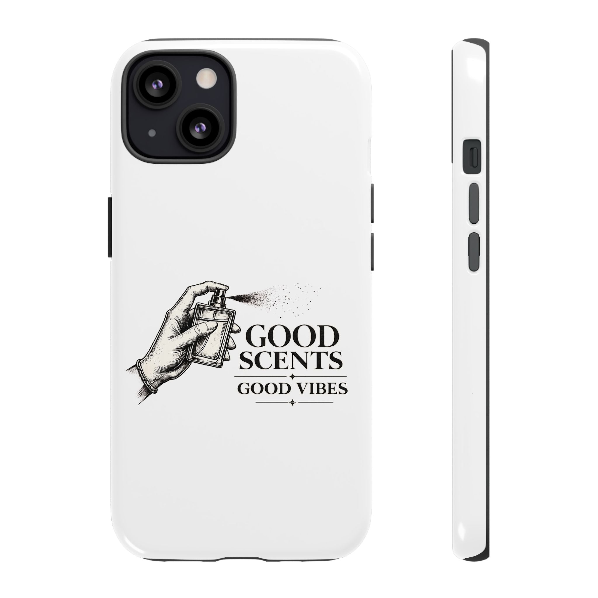 Phone Case - "Good Scents, Good Vibes" Fragrance Bottle Design