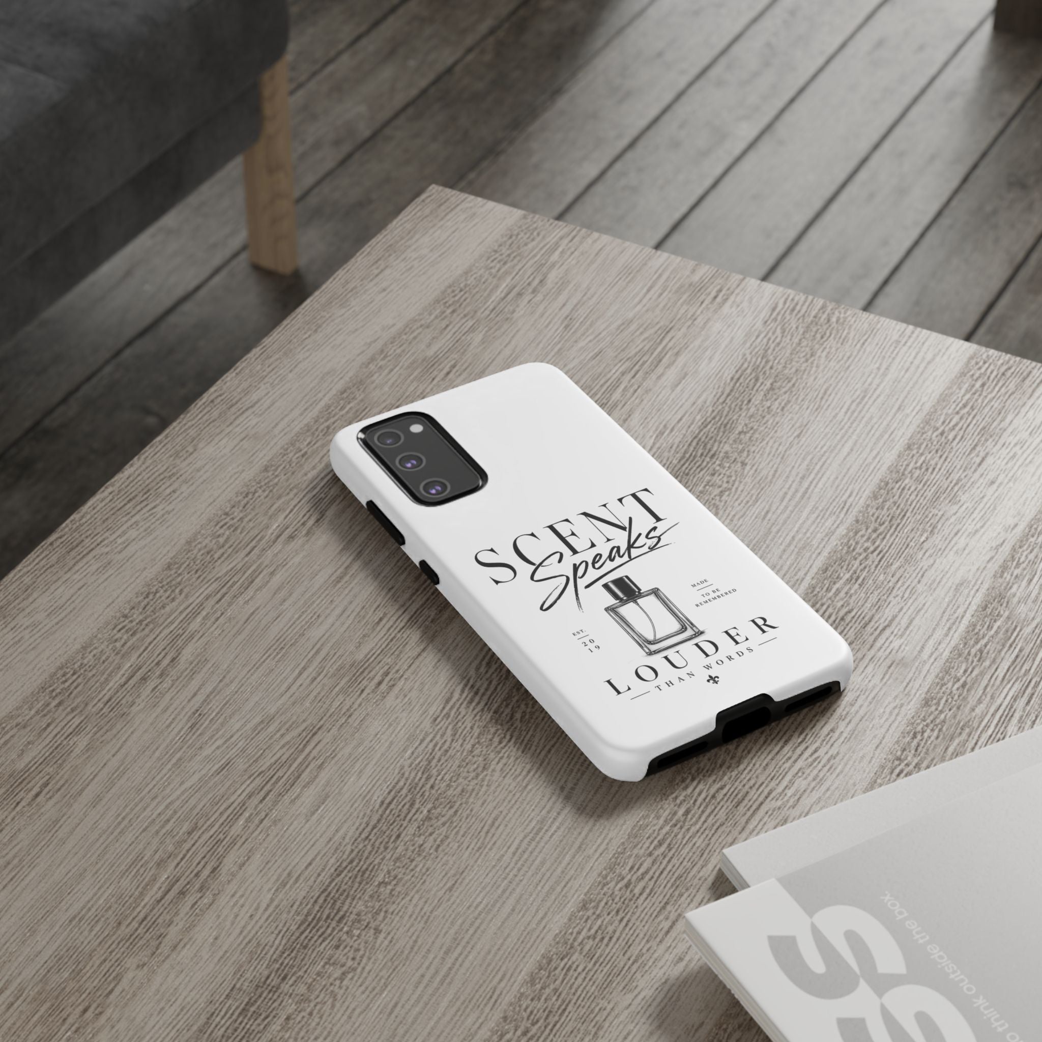 Phone Case — "Scent Speaks Louder Than Words" Perfume Bottle Design